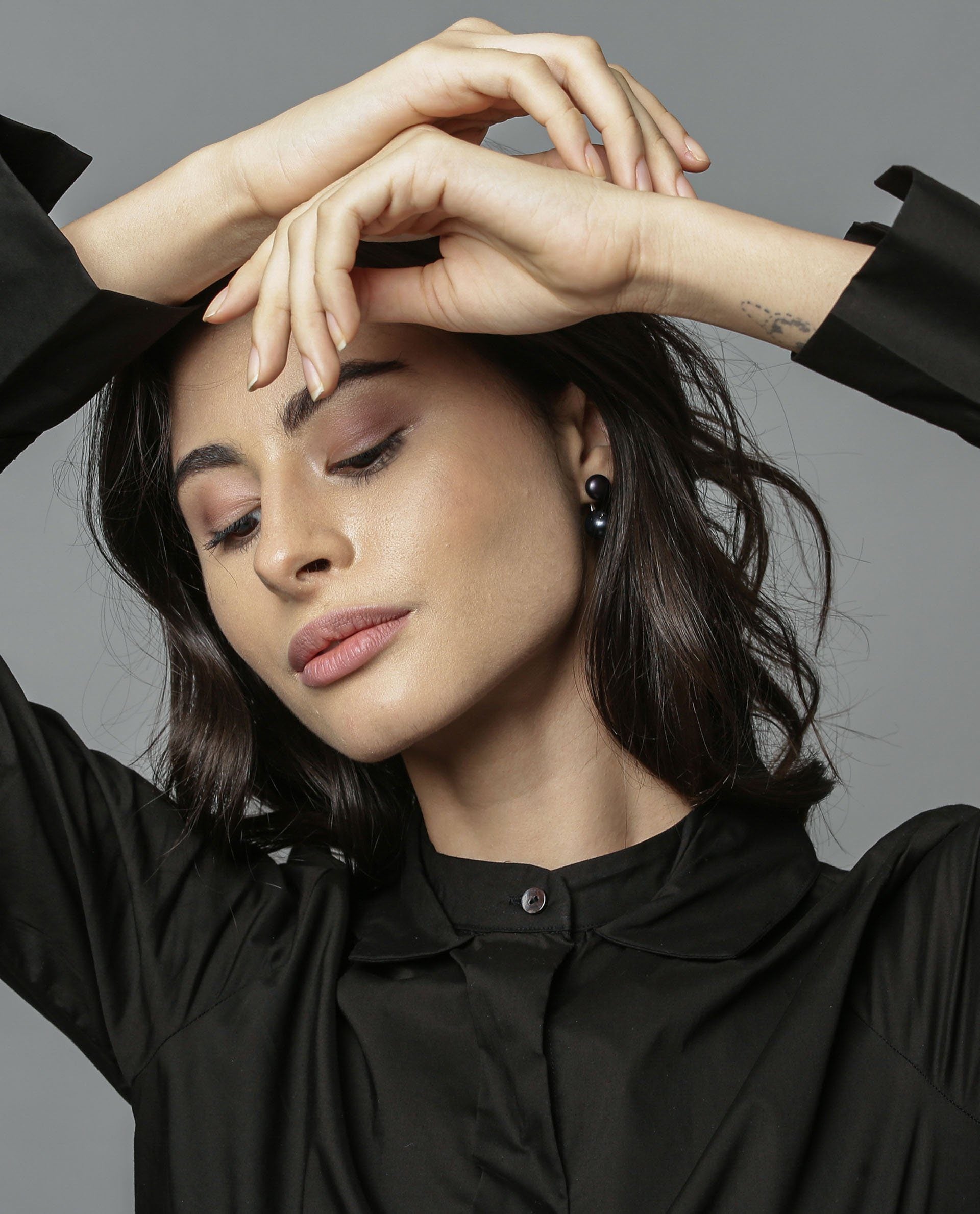 Rareism Women Daisy Black Top Full Sleeves