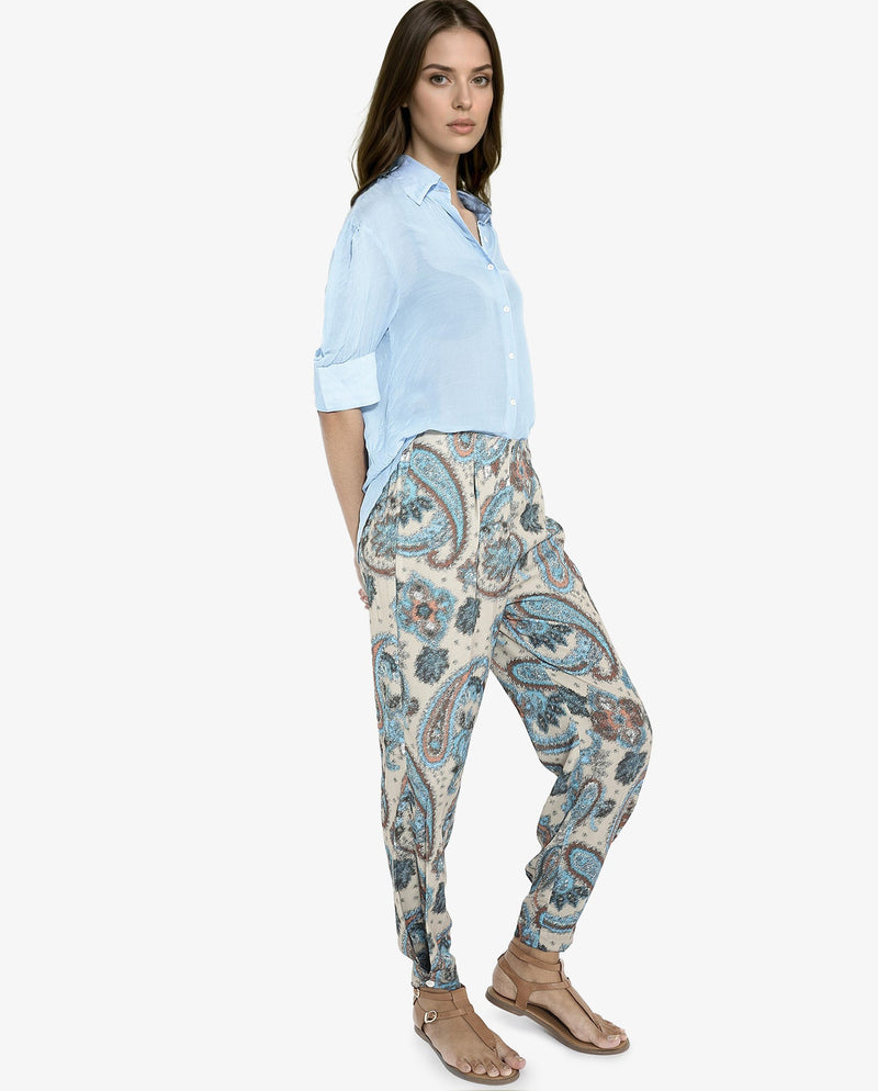 Rareism Women Posrita Multi Straight Fit Ankle Length Paisley Print Trouser