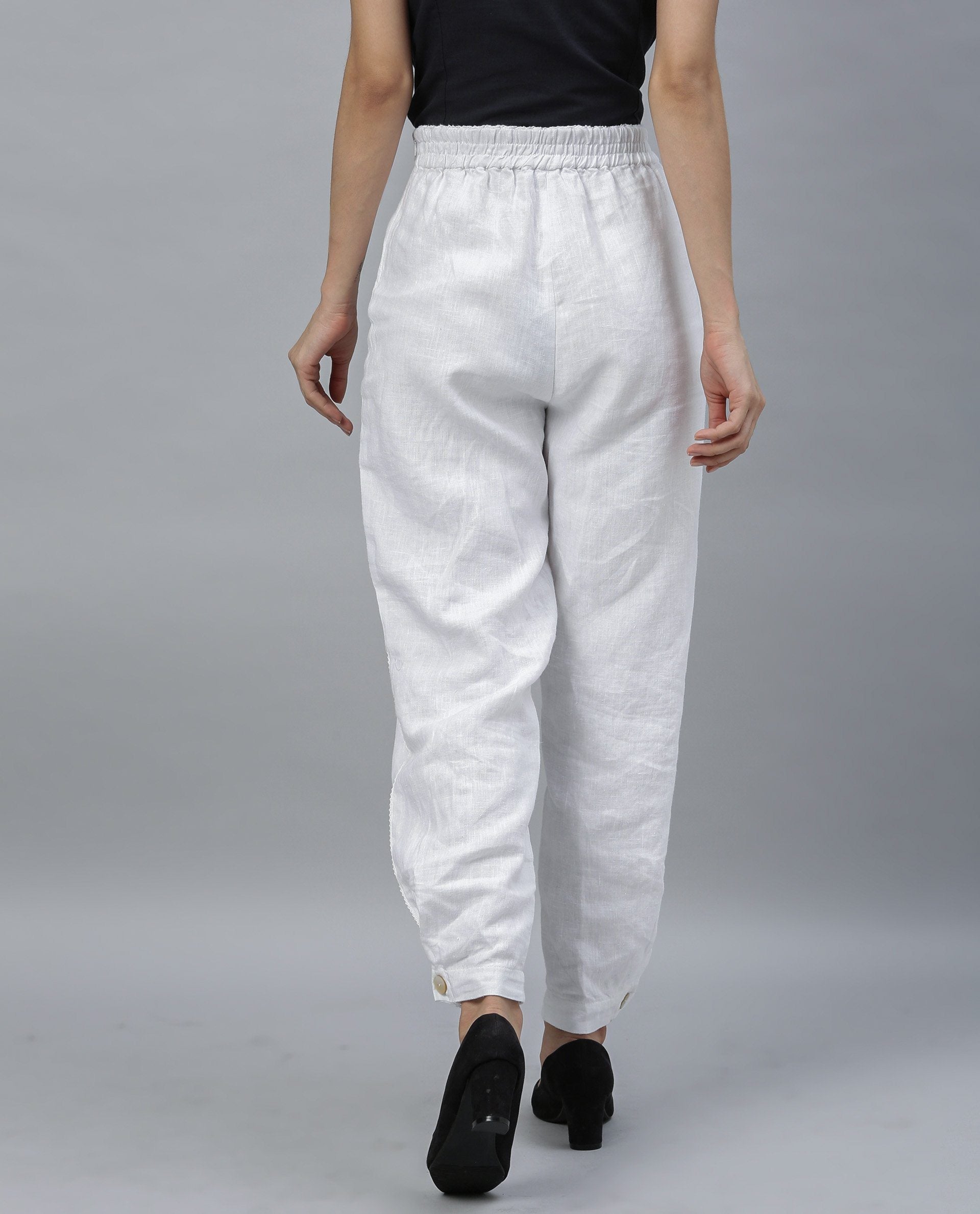 Rareism Women Tune White Trousers