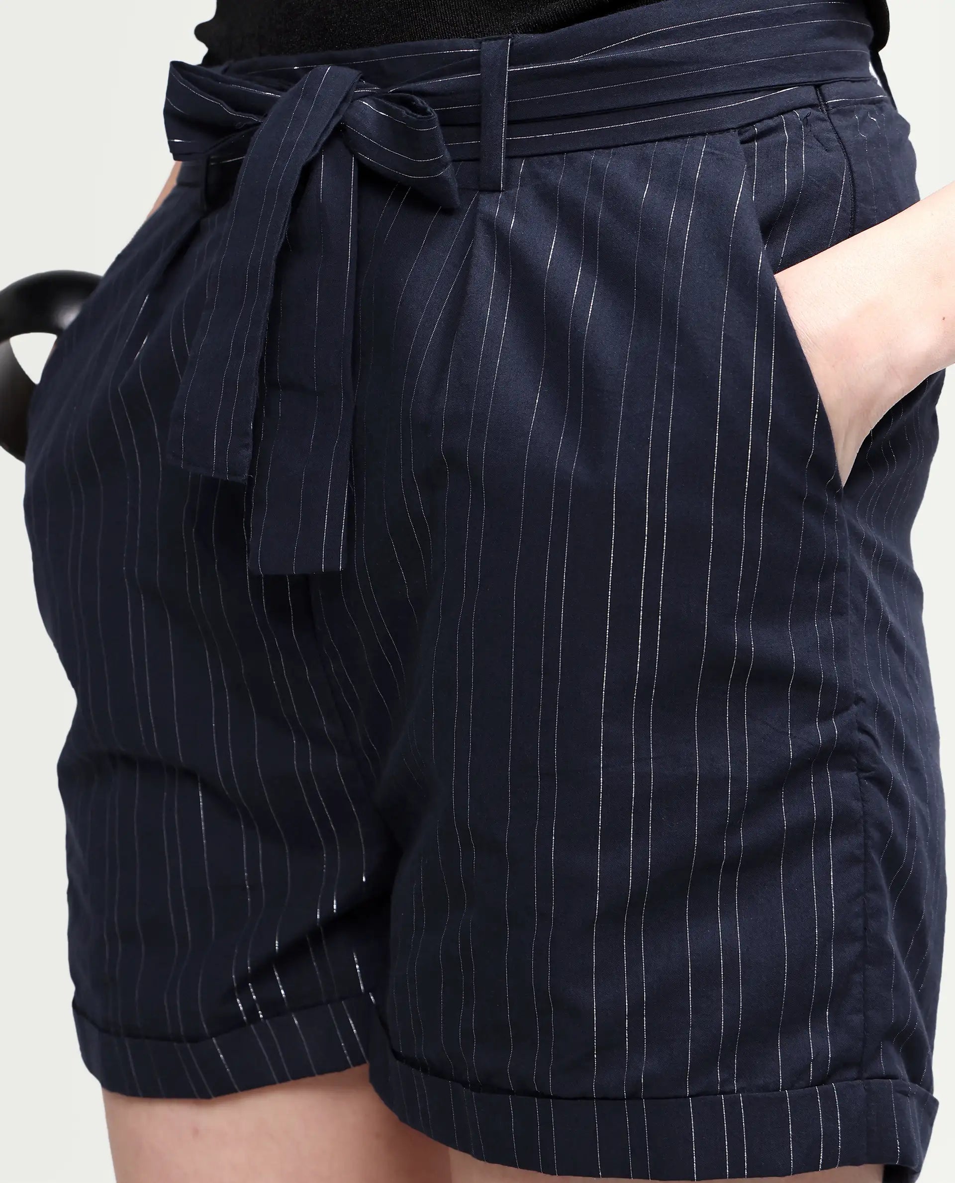 Rareism Women Plot - Shorts Navy Shorts Solid
