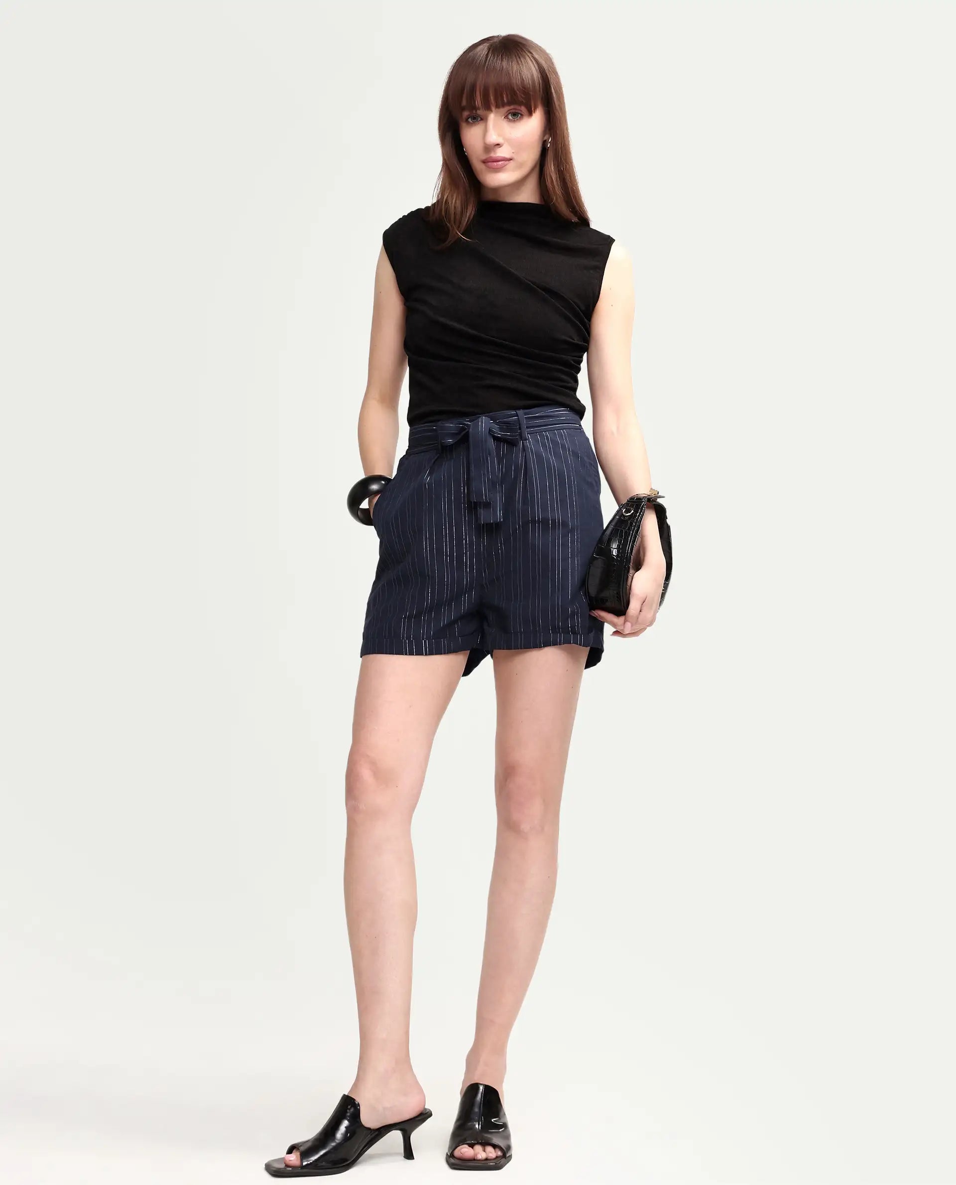 Rareism Women Plot - Shorts Navy Shorts Solid