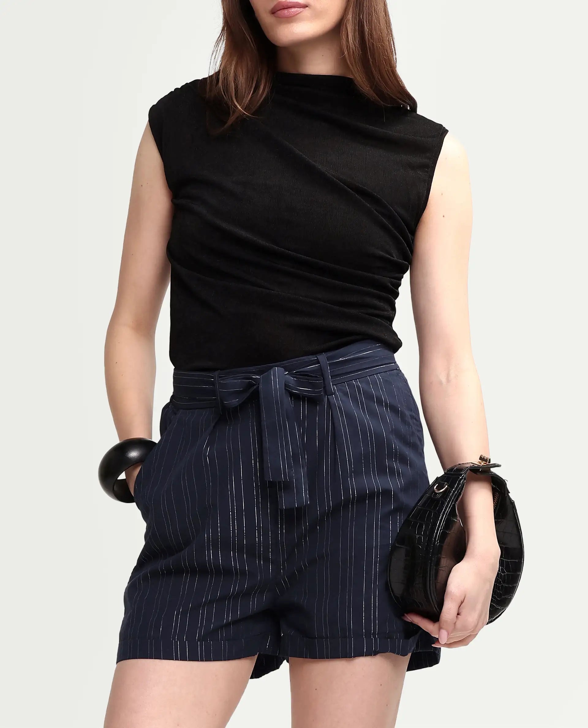 Rareism Women Plot - Shorts Navy Shorts Solid