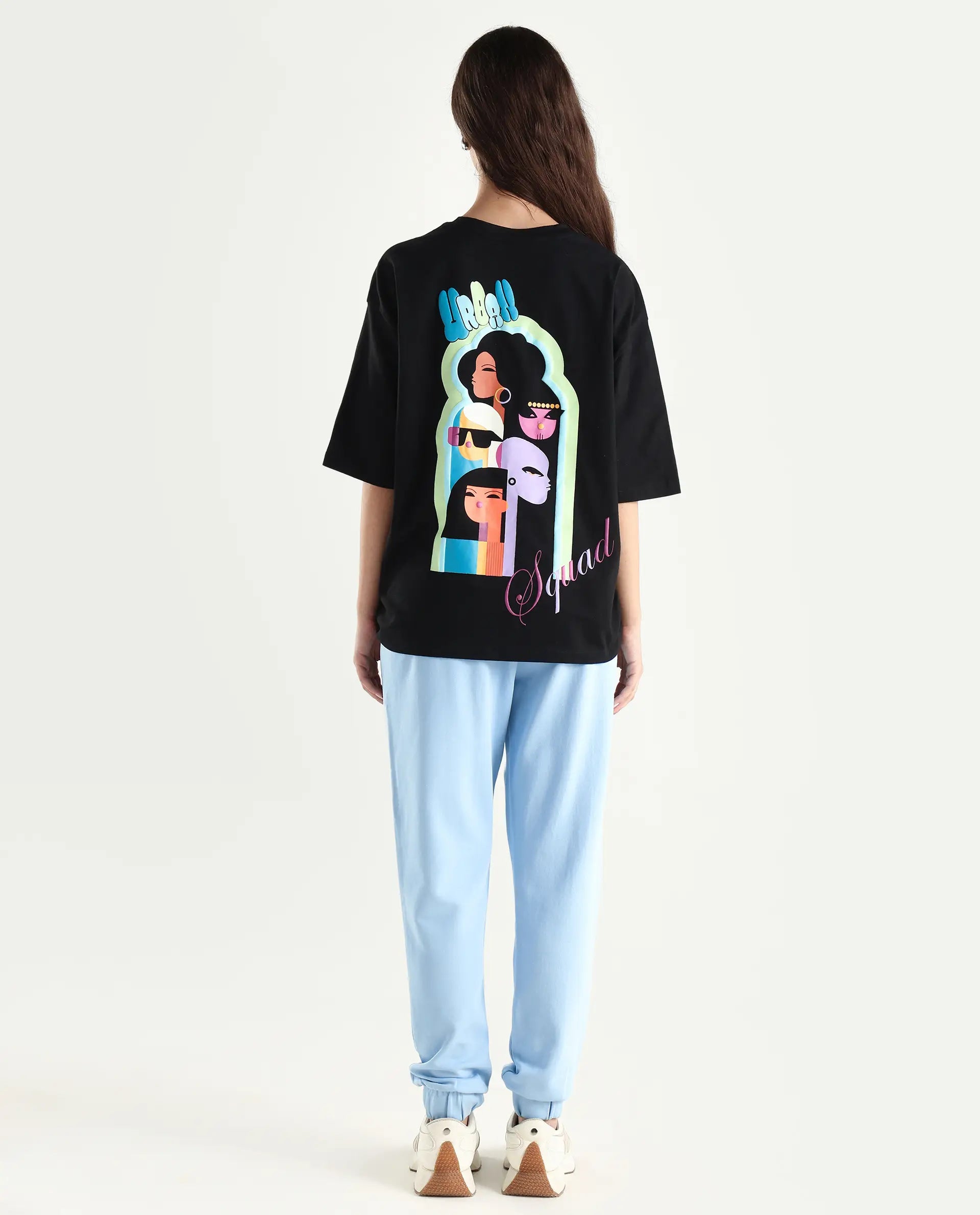 Rareism Women's Heavy Weight Interlock 340 Gsm Cotton Blend Plain Ankle Length Relaxed Fit Track Pant