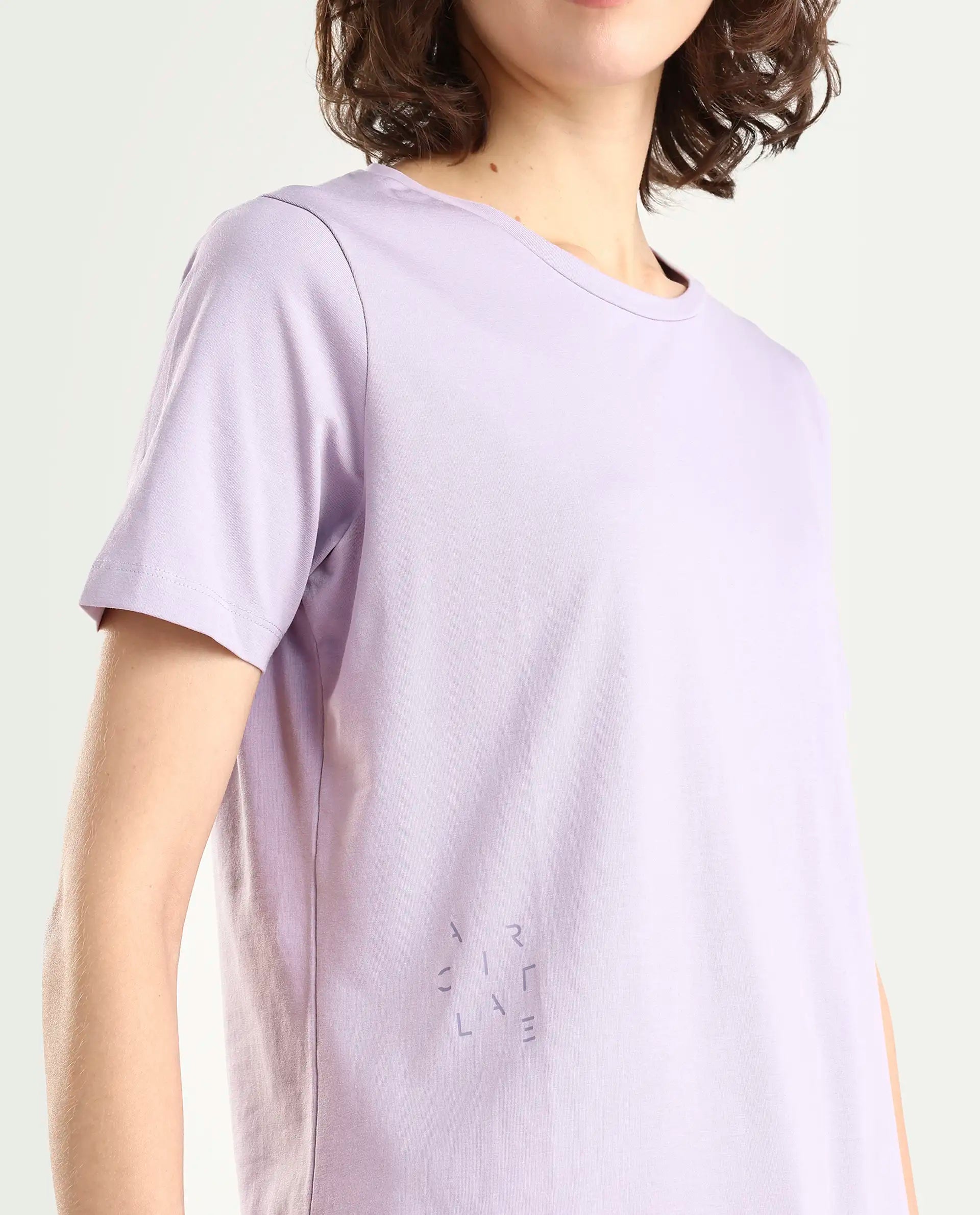 Rareism Women's Light Weight High Stretch 180 Gsm Cotton Crew Neck Plain Regular Fit T-Shirt
