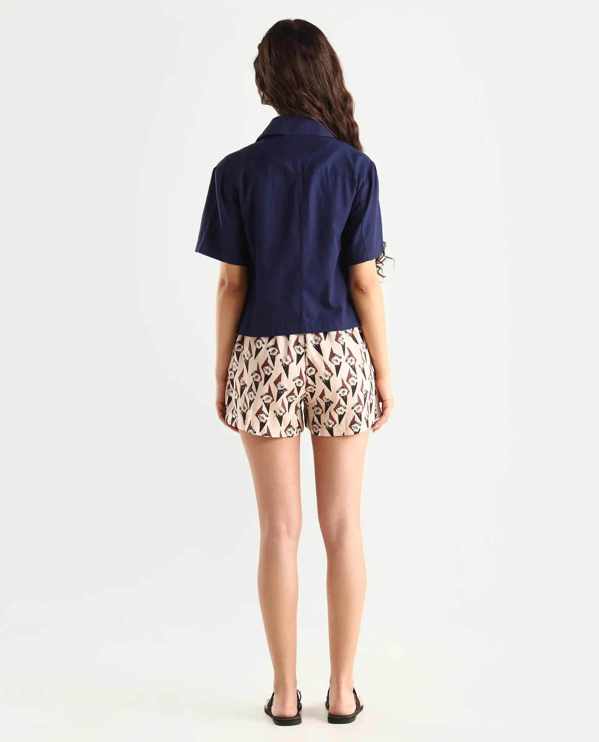 Rareism Women's Pistoia Multi Viscose Blend Floral Print Mini Regular Fit Shorts