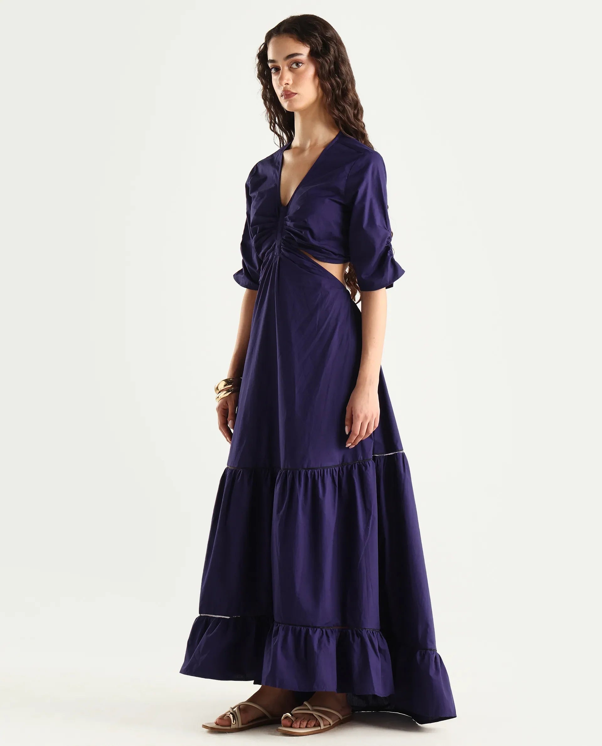 dark purple fit and flare dress Ellie Wilde EW36083 A Line Lace Long Formal Prom Dress