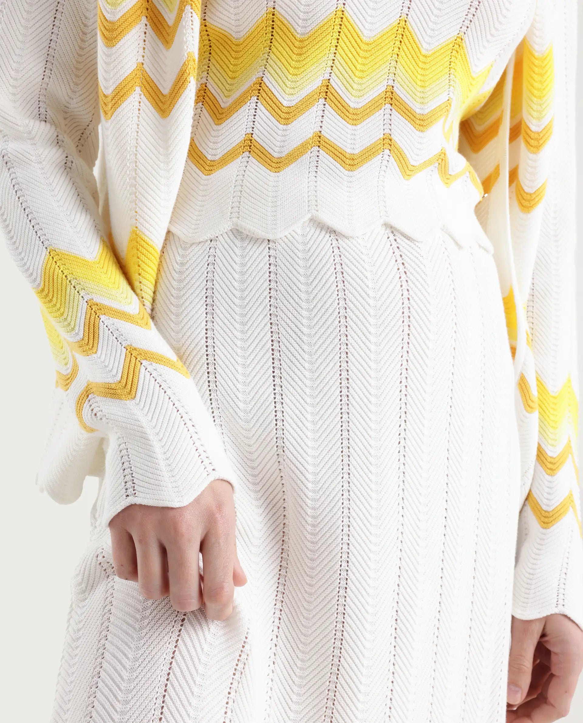 Rareism Women's Nupstir-B Yellow Cotton Color Block Maxi Straight Fit Skirt