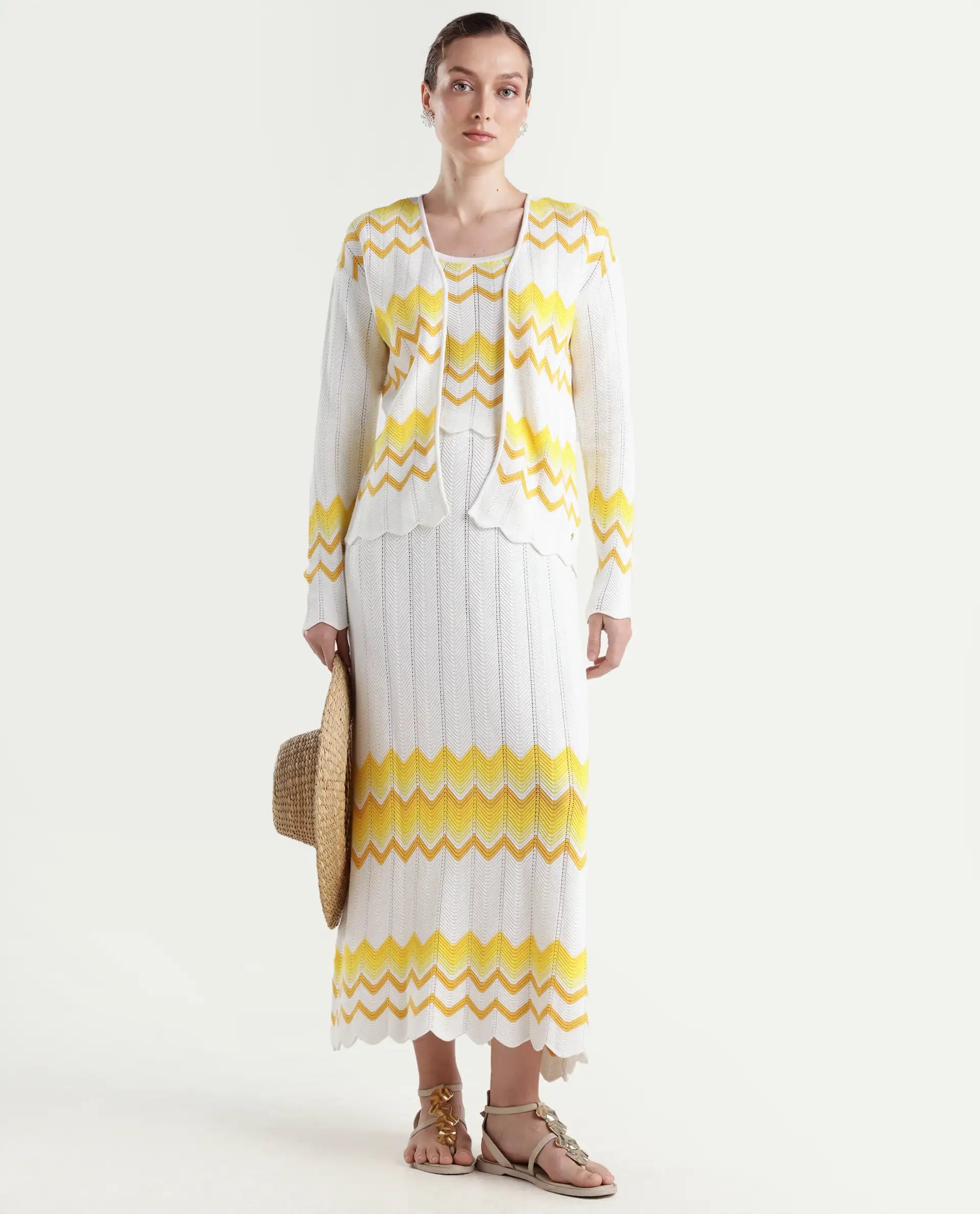 Rareism Women's Nupstir-S Yellow Cotton Collarless Plain Relaxed Fit Shrug