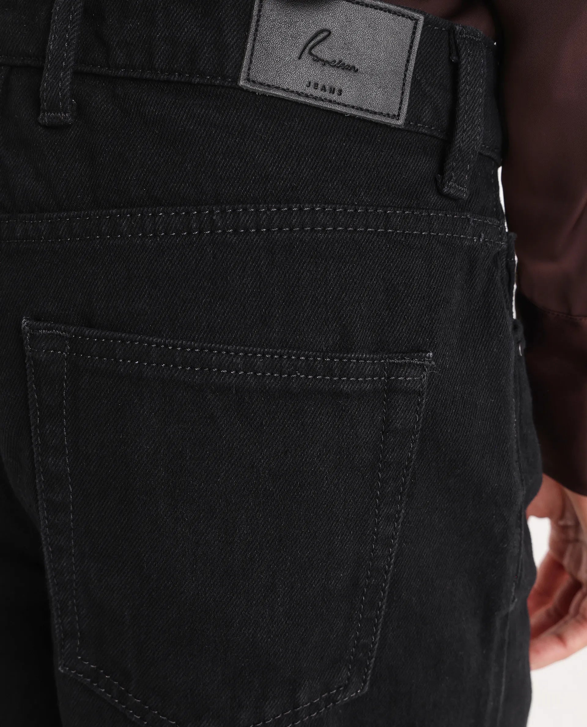 Rareism Women's Ribexa Black Cotton Wide Leg Plain Jeans