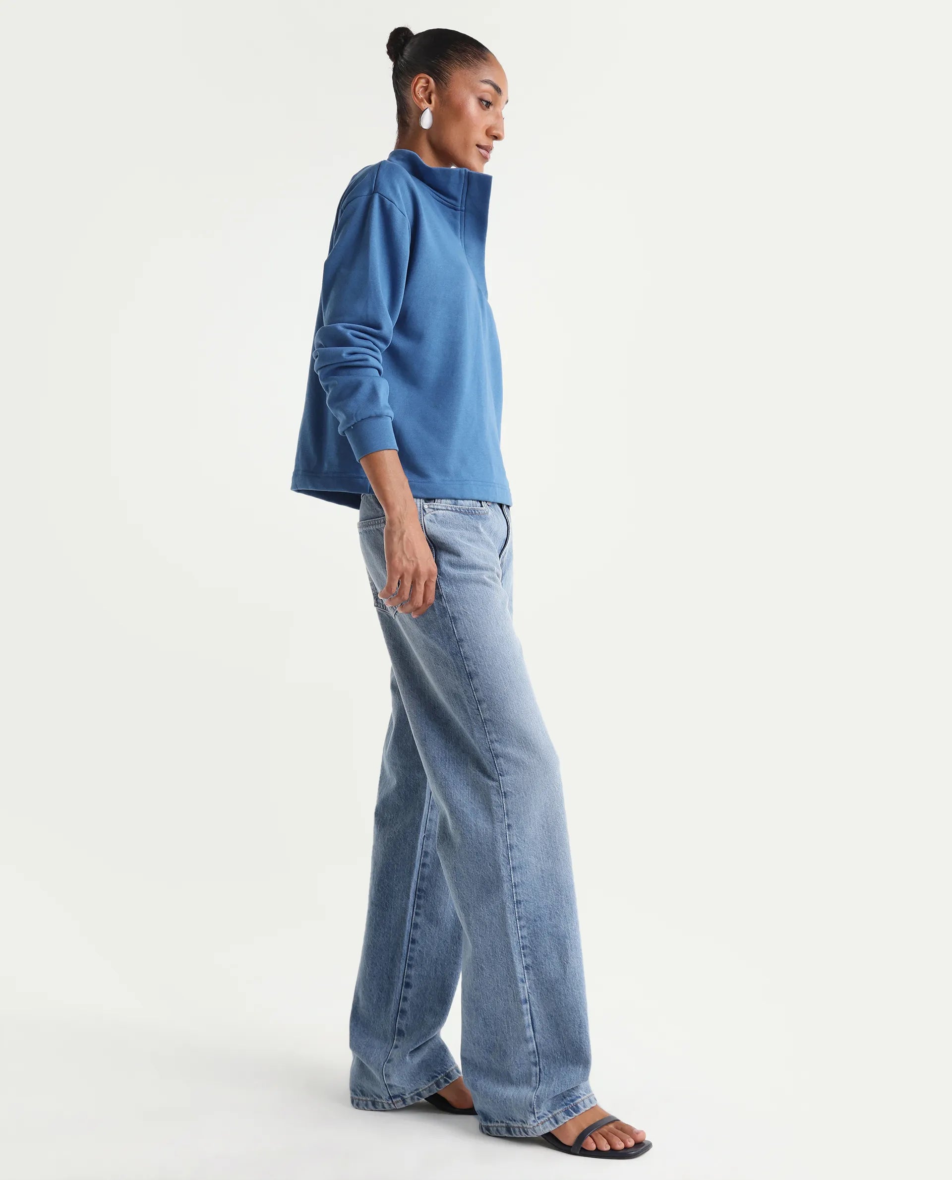 Rareism Women's Regara Light Blue Cotton Regular Fit Plain Jeans