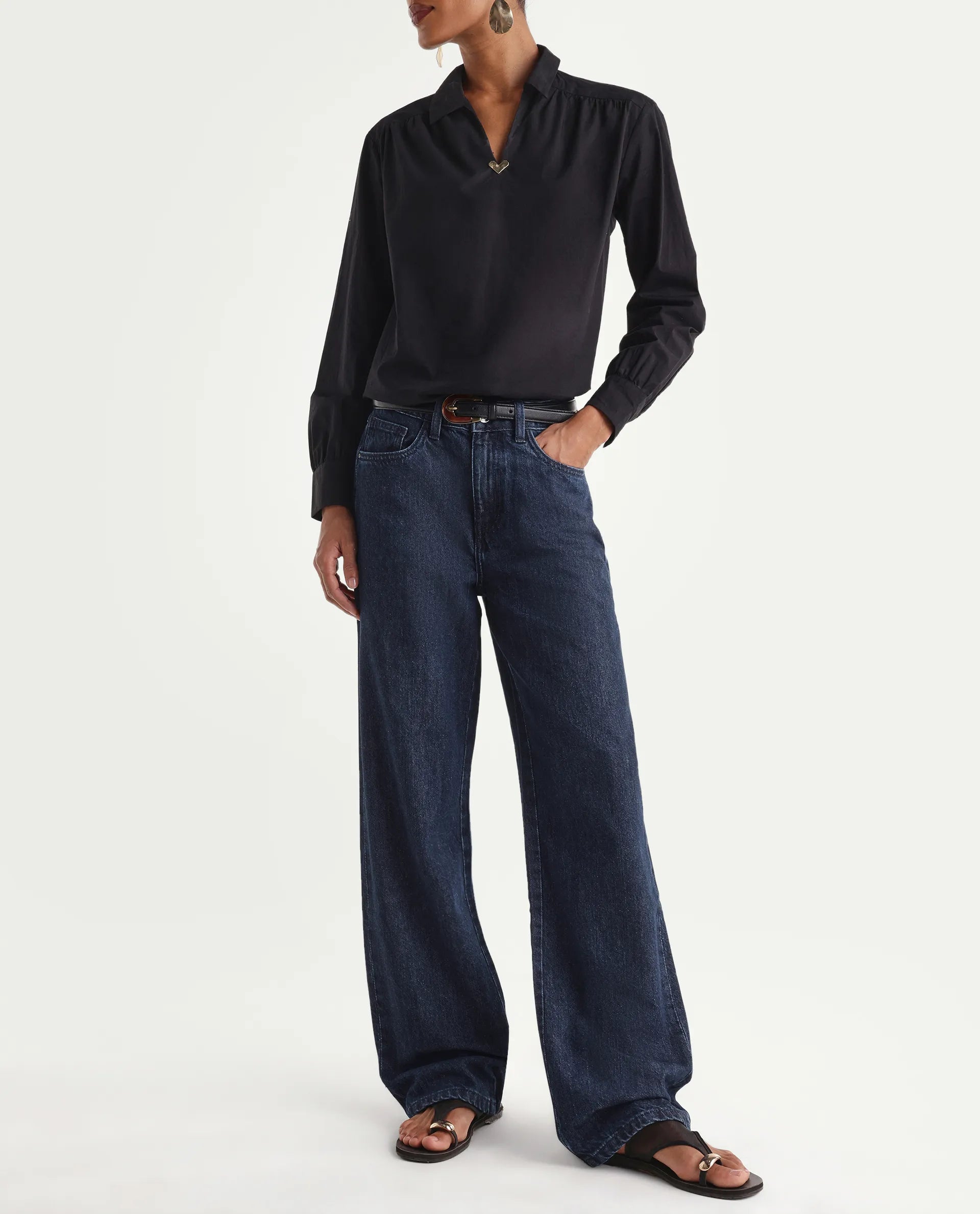 Rareism Women's Reglin Dark Blue Cotton Regular Fit Plain Jeans