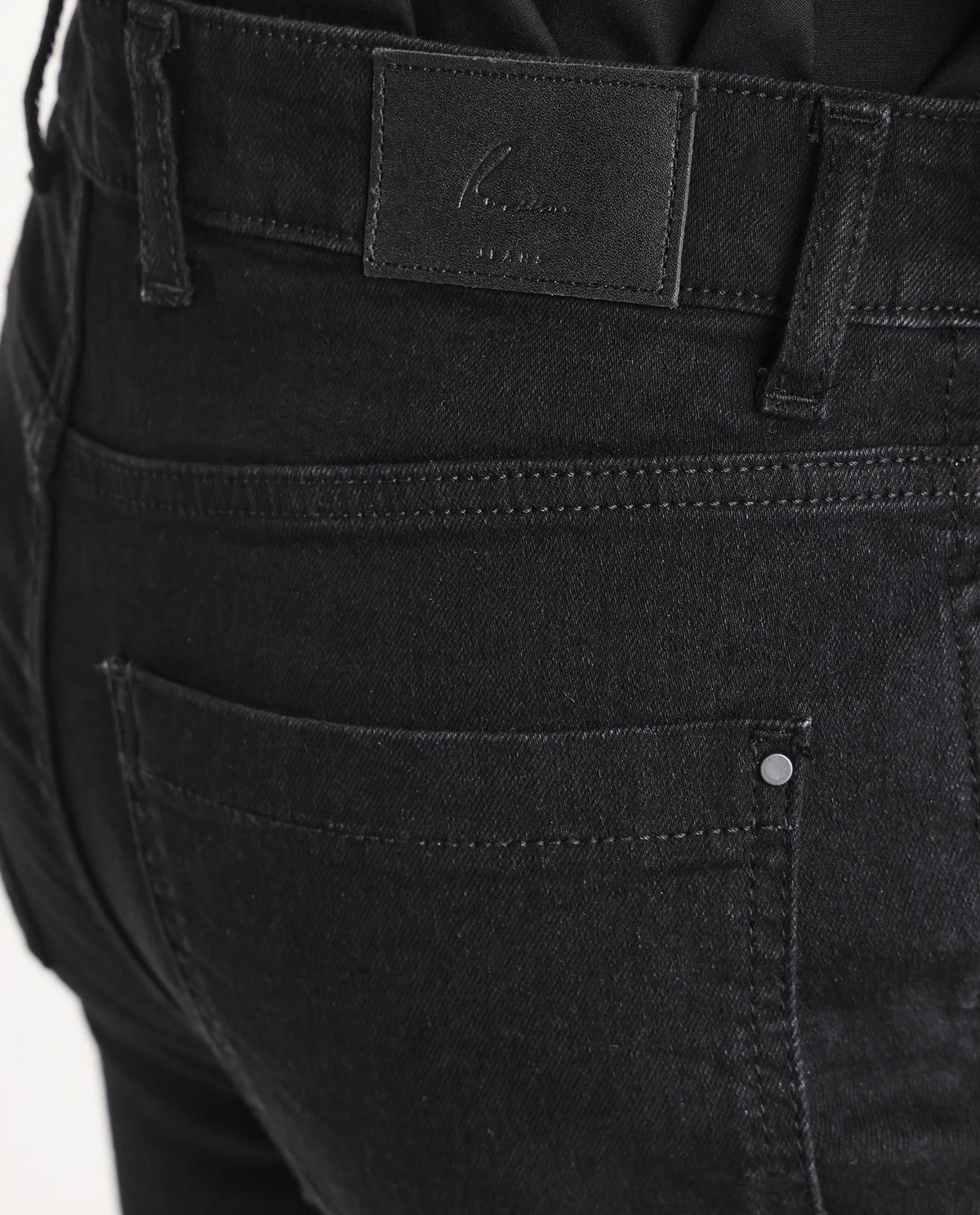 Rareism Women's Benob Black Cotton Blend Bootcut Plain Jeans
