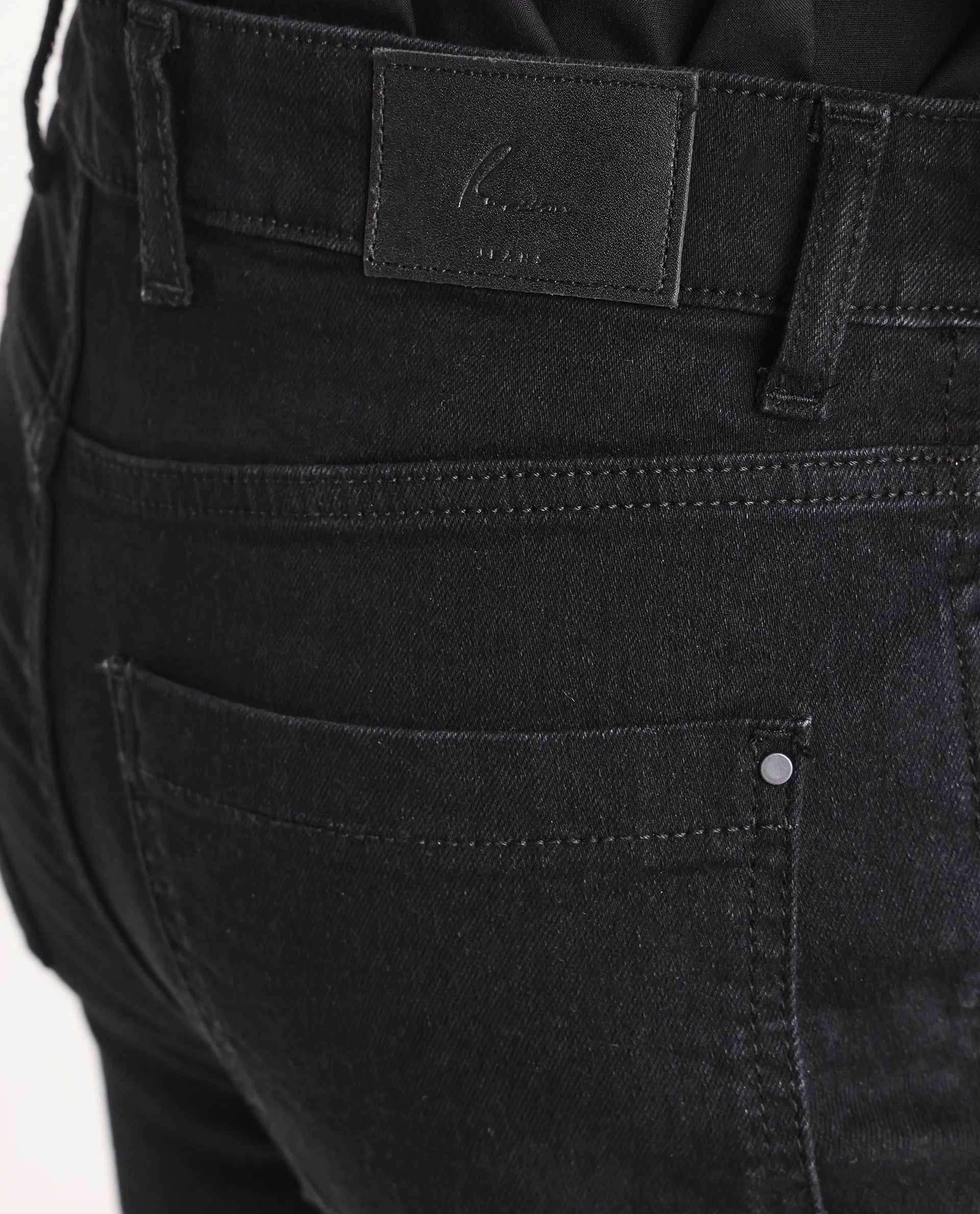 Rareism Women's Benob Black Cotton Blend Bootcut Plain Jeans