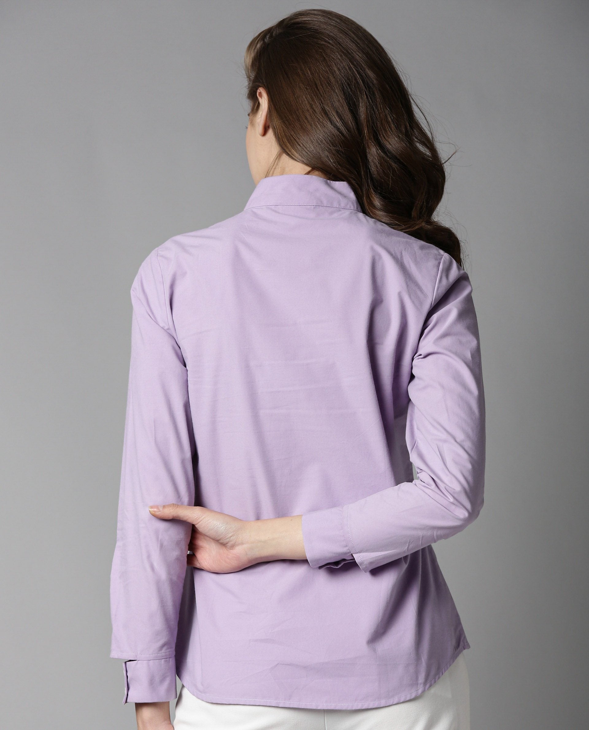 Rareism Women Ship Purple Top Full Sleeves Solid