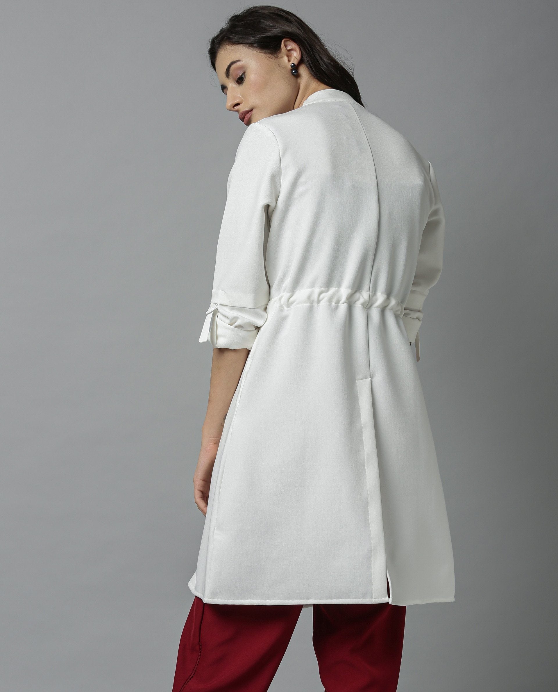 Rareism Women Tokyo White Overlayer Full Sleeves Solid