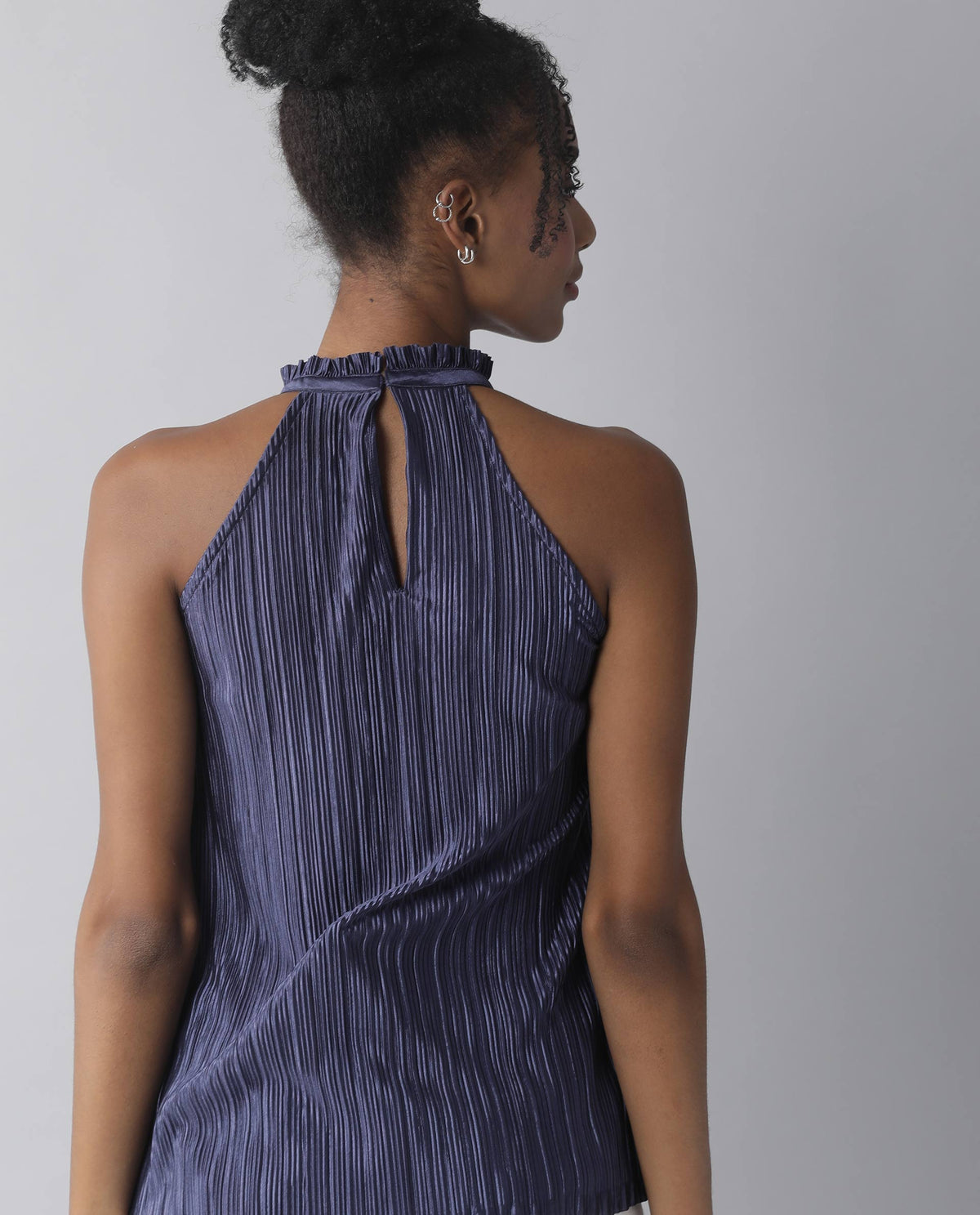 Rareism Womens Navy Sleeveless Halter Neck Top - Aahva