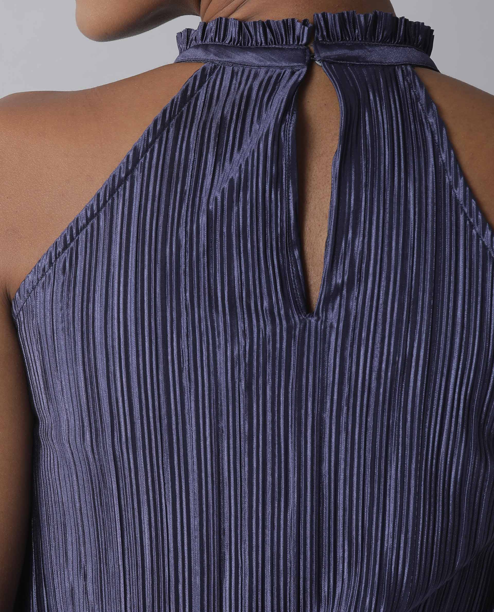 Rareism Womens Navy Sleeveless Halter Neck Top - Aahva