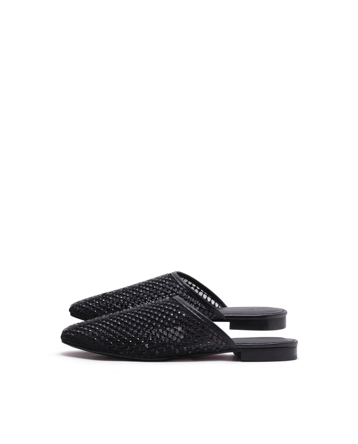 Rarez Women's Aira Black Micro Fiber & Mesh Low Flats