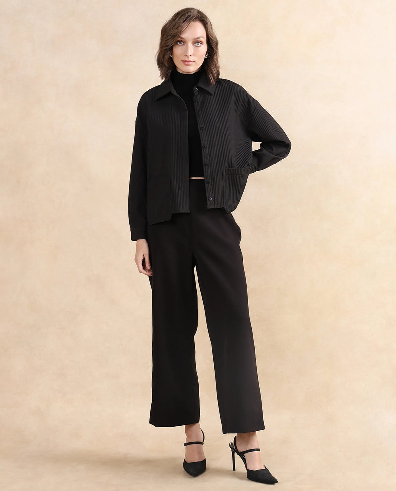 Rareism Women Albury Black Plain Jacket