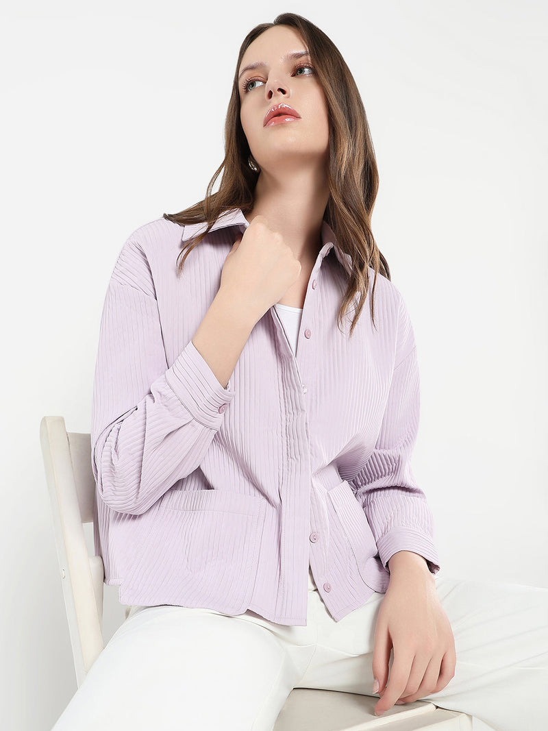 Rareism Women Albury Dusky Purple Plain Jacket