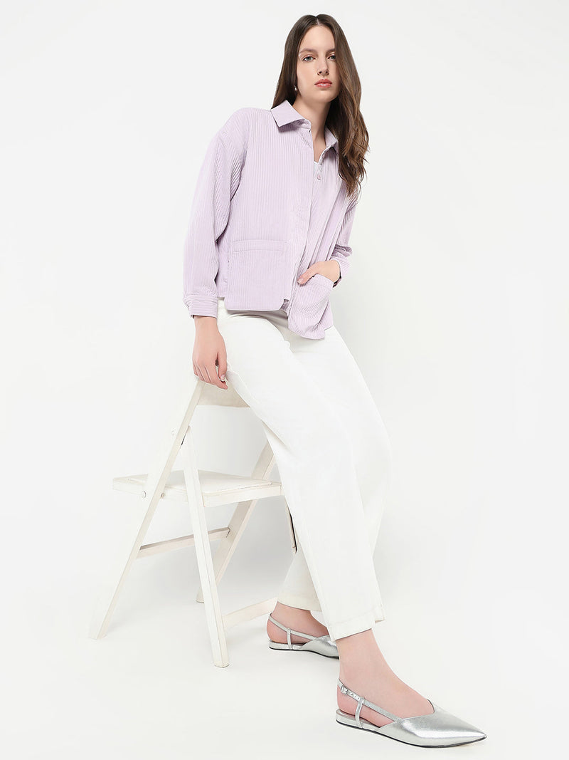 Rareism Women Albury Dusky Purple Plain Jacket