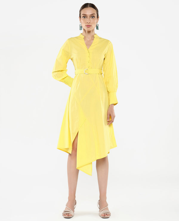 Rareism Women's Andma Yellow Plain Dress