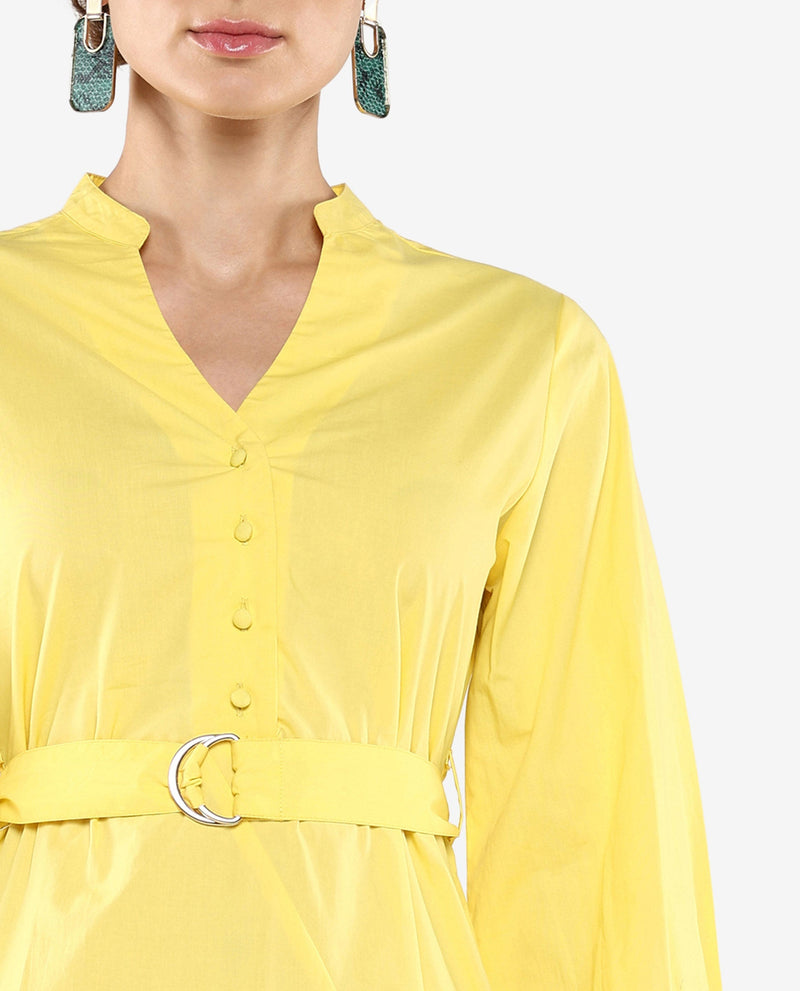 Rareism Women Andma Yellow Plain Dress