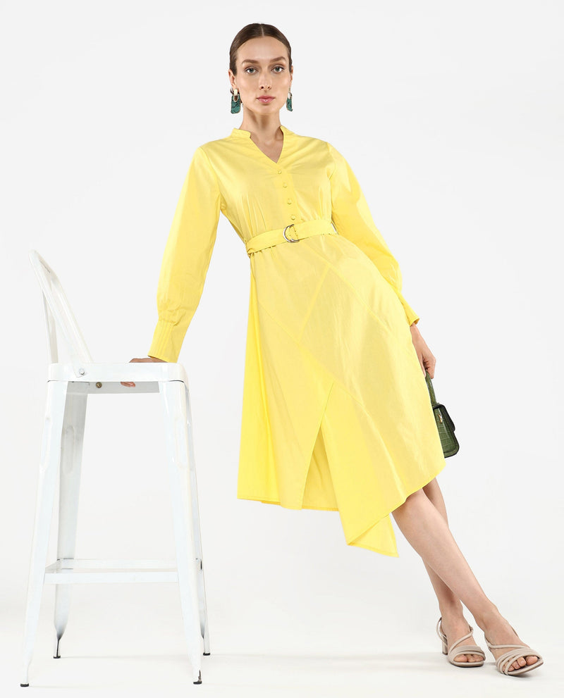 Rareism Women Andma Yellow Plain Dress