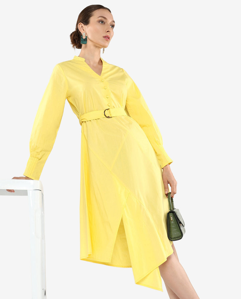 Rareism Women Andma Yellow Plain Dress