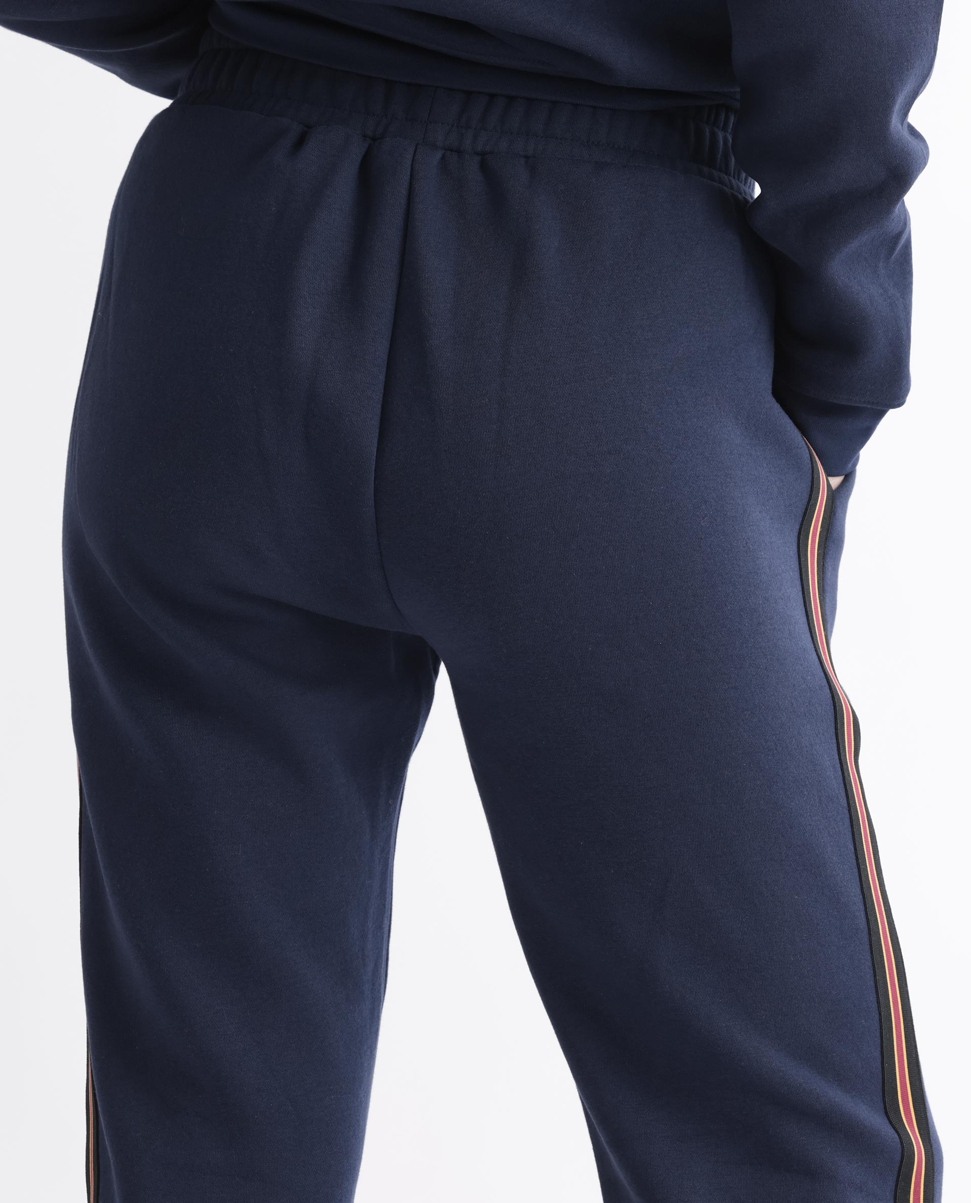 Rareism Women's Fronk Navy Polyester Blend Plain Ankle Length Tailored Track Pant