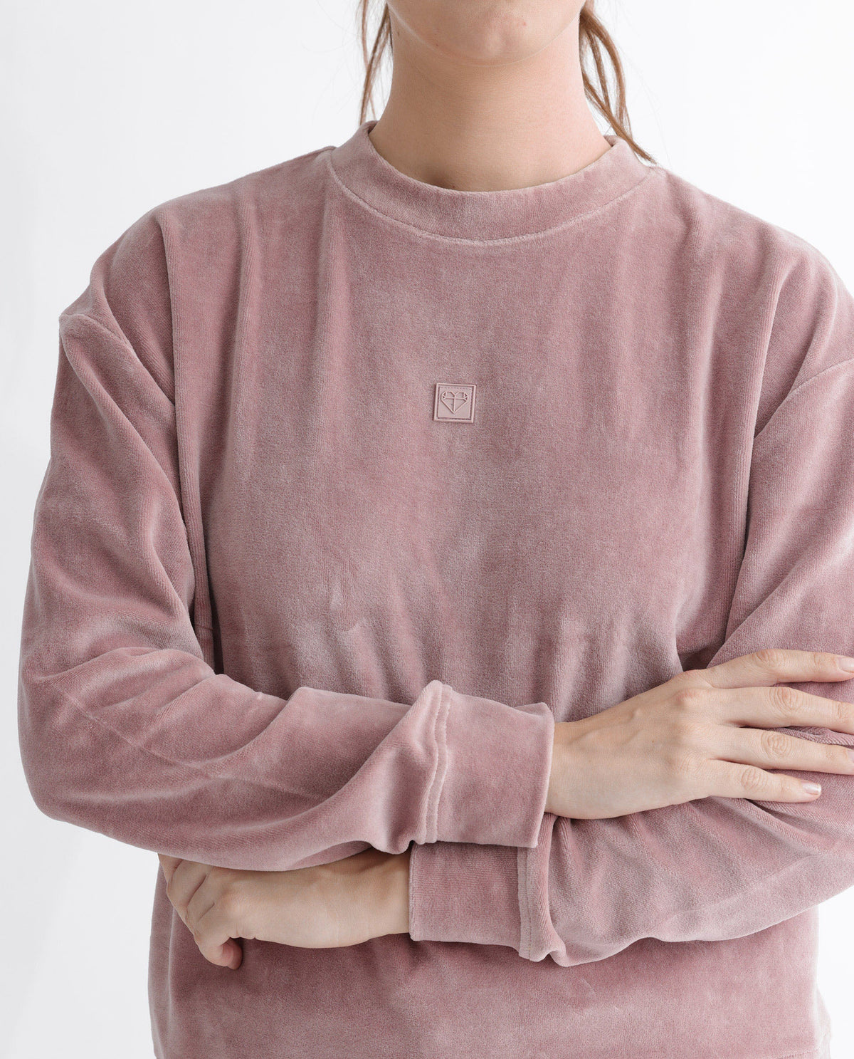 Rareism Articale Women Micolo Dusky Pink Cotton Blend Fabric Full Sleeves Cuffed Sleeve Round Neck Regular Fit Graphic Print Sweatshirt