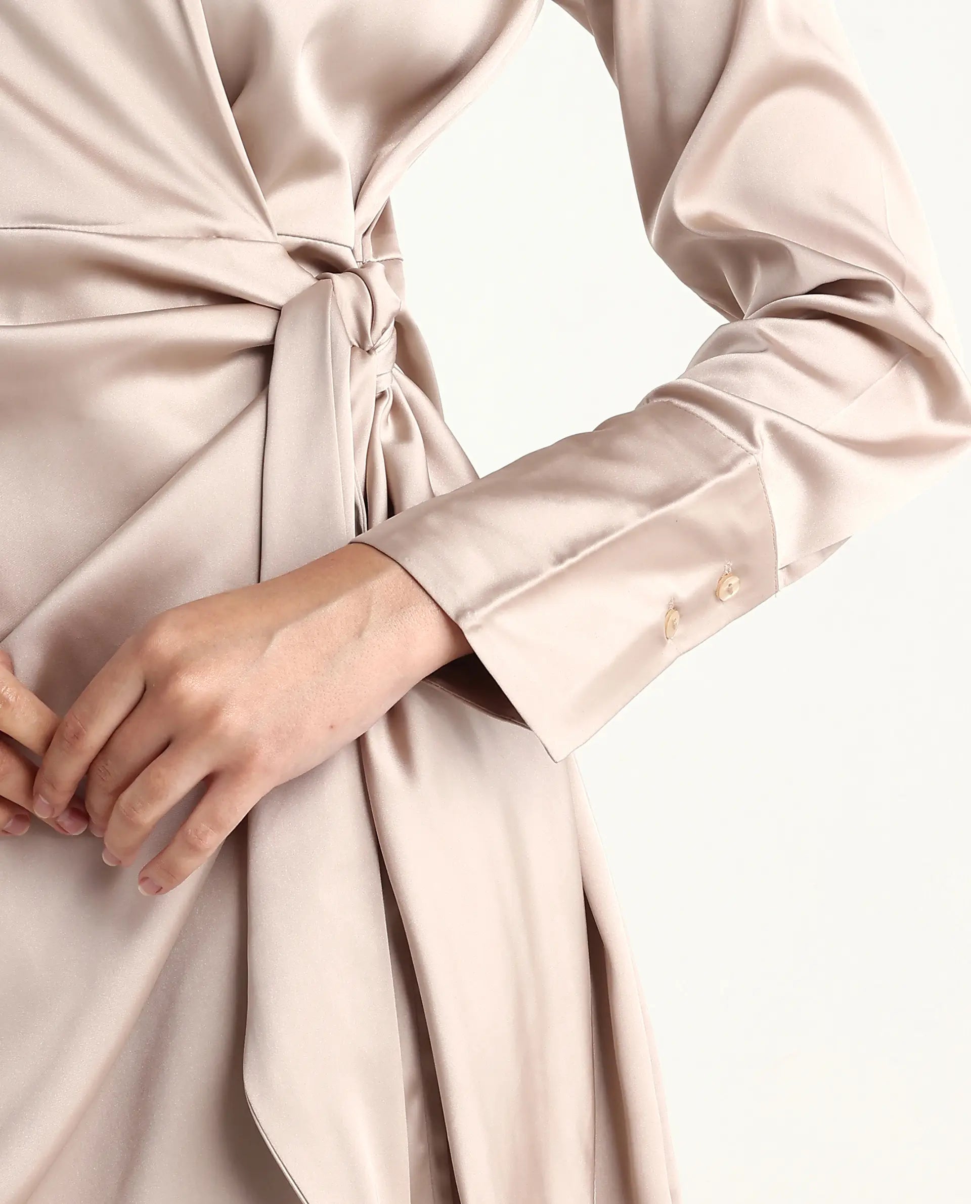 Rareism Women's Avigin Beige Polyester Fitted Mini Dress