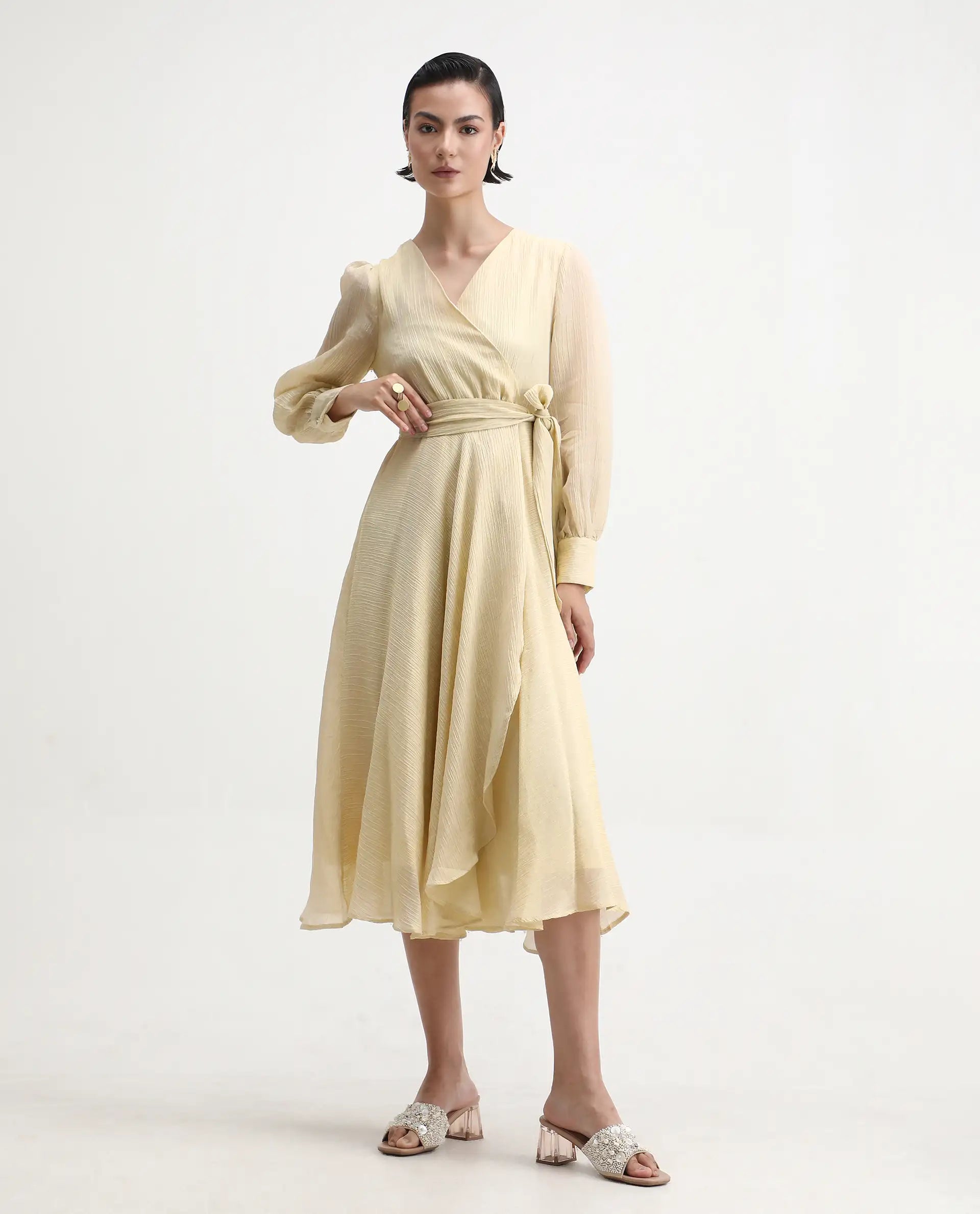 gold midi wrap dress Camila Gold Sequin Wrap Over Midi dress Girl In Mind