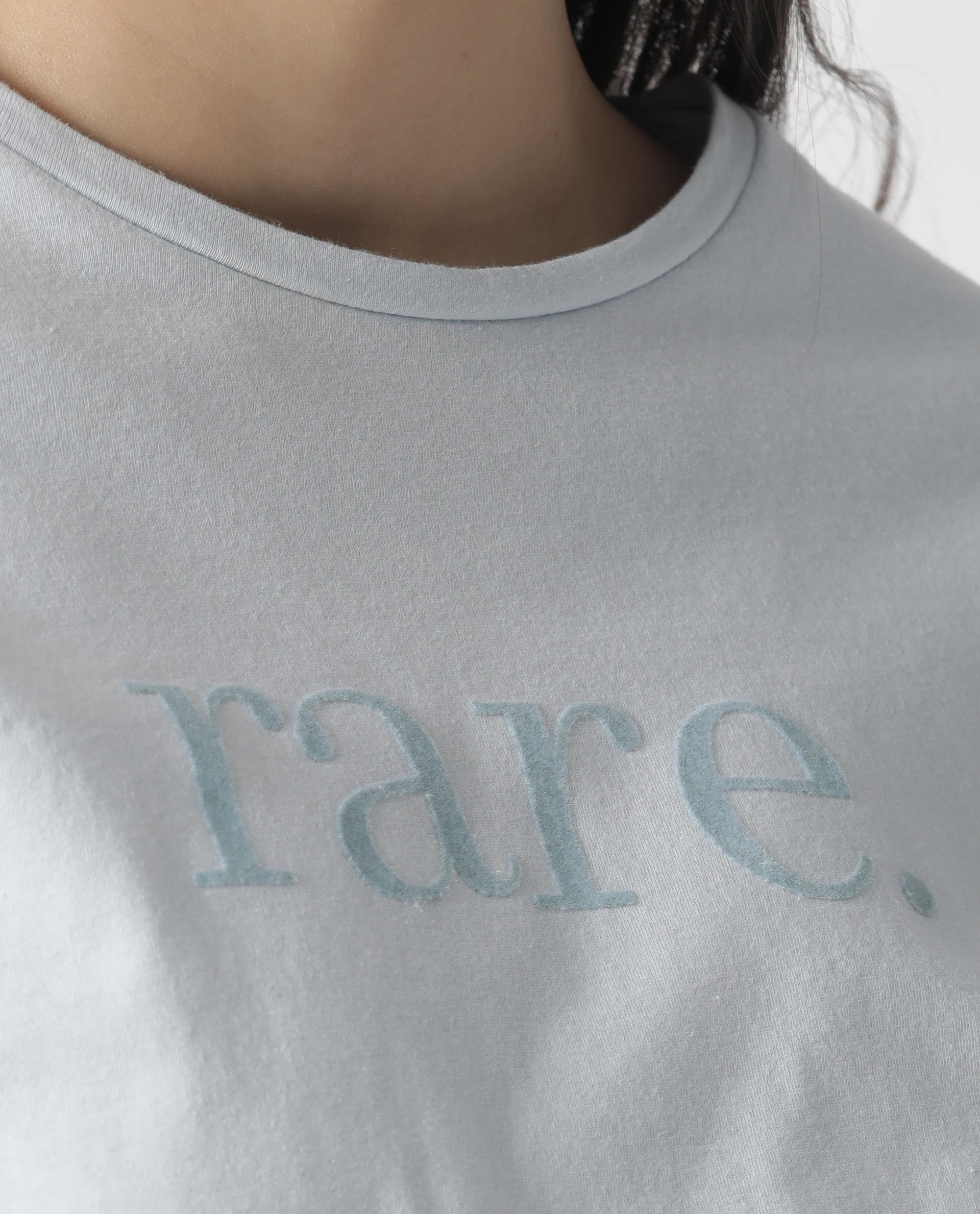 Rareism Womens Basic Tee 2 Blue T-Shirt Cotton Fabric Fitted Fit Short Sleeve Round Neck