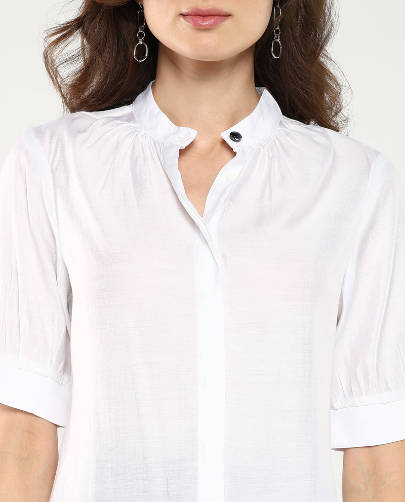 Rareism Women Breen White Plain Top