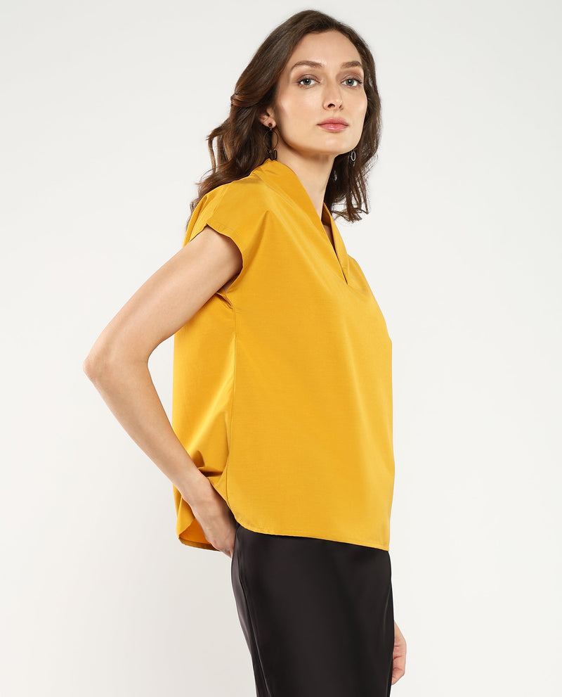 Rareism Women Buijit Yellow Plain Top