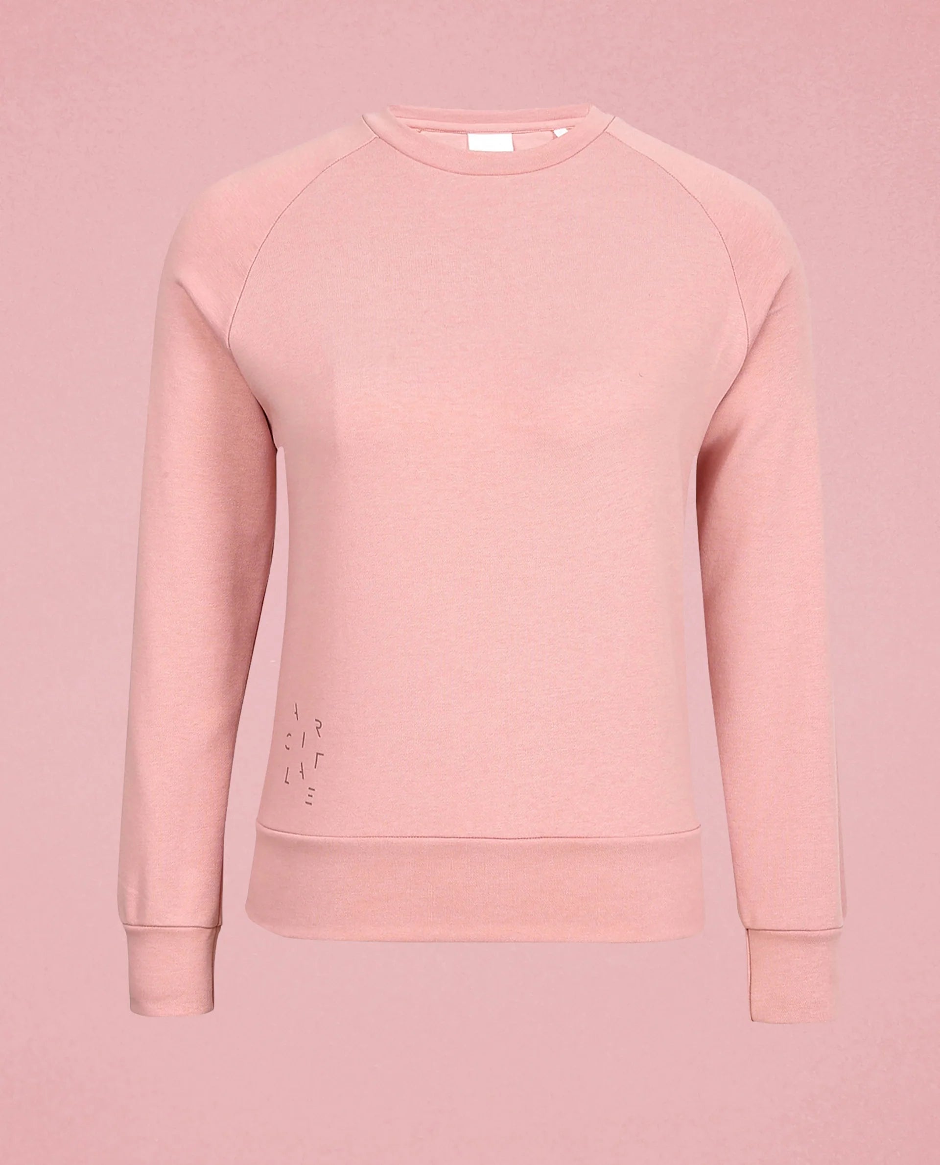 Rareism Women's Medium Weight Terry 290 Gsm Cotton Blend Crew Neck Plain Cuffed Sleeve Relaxed Fit Sweatshirt