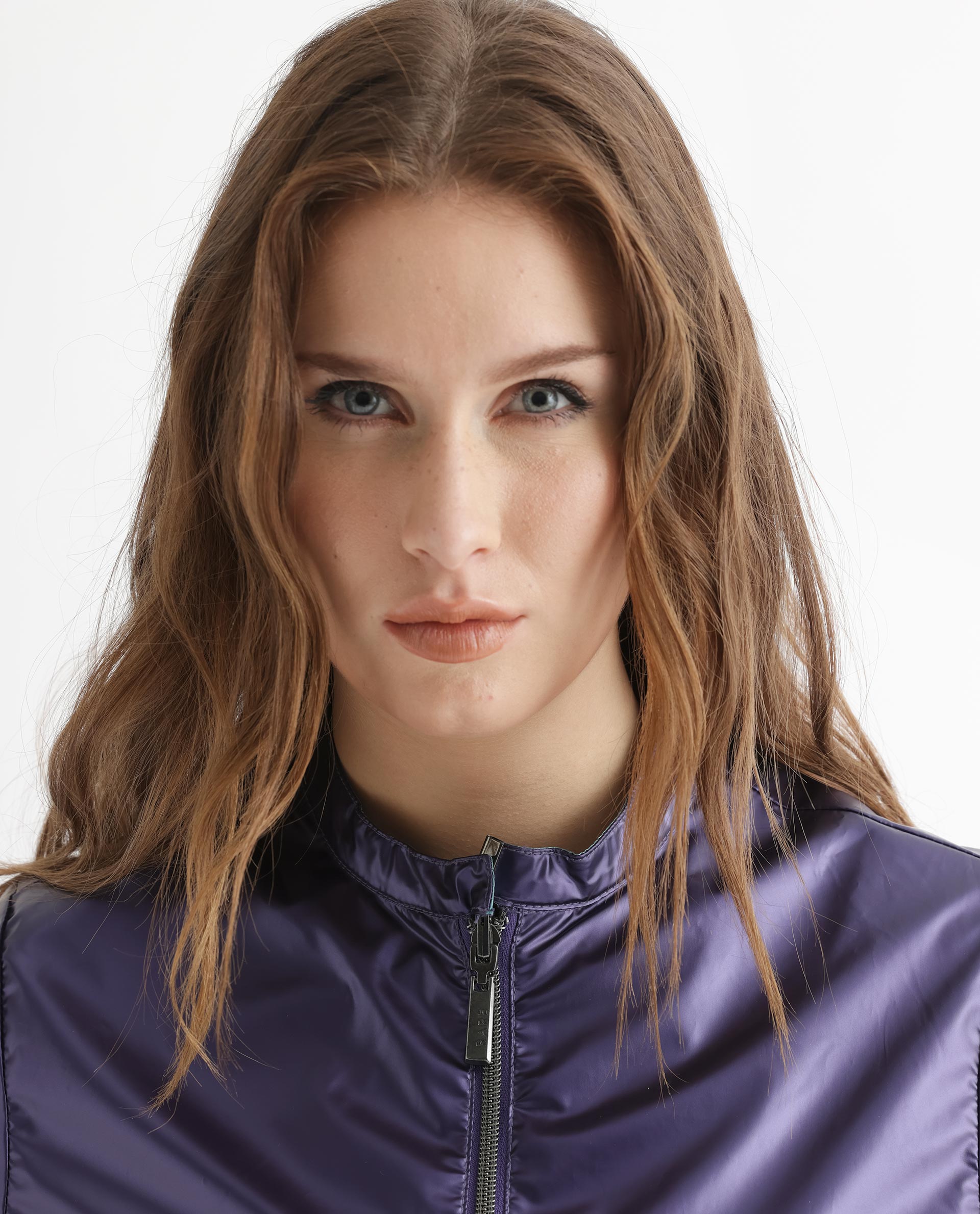 Rareism Women's Charlotte Purple Polyester Mandarin Collar Plain Regular Fit Jacket
