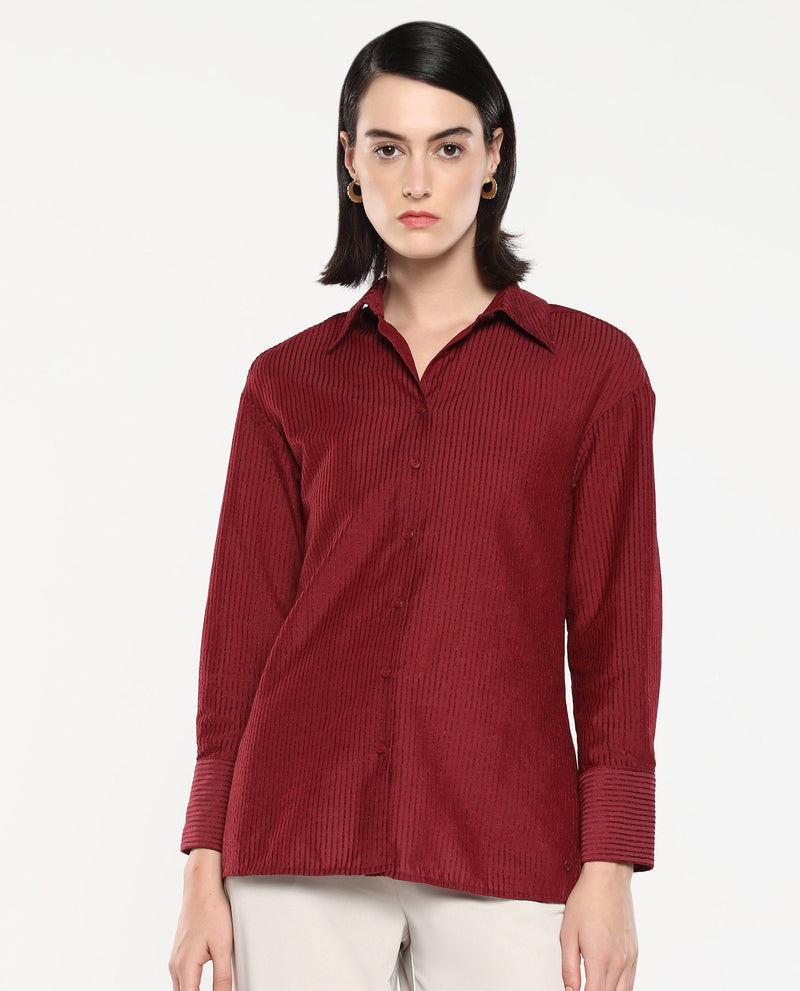 Rareism Women Cinthia Brown Plain Shirt