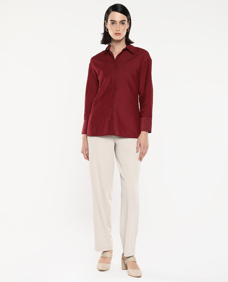 Rareism Women Cinthia Brown Plain Shirt