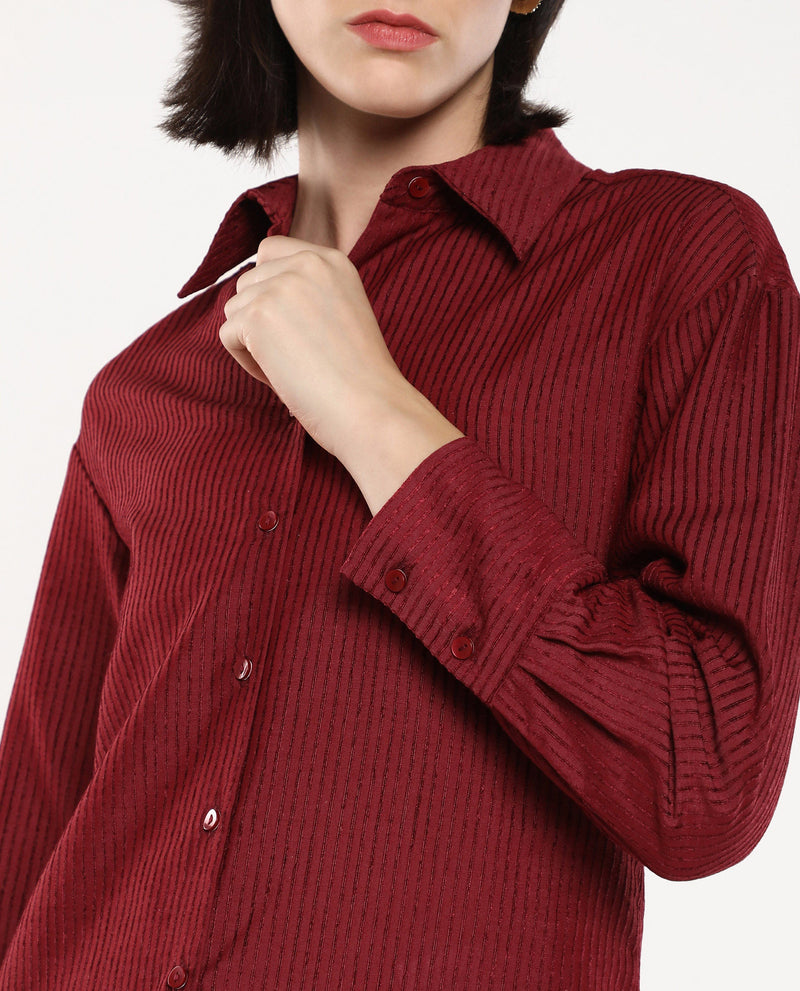 Rareism Women Cinthia Brown Plain Shirt