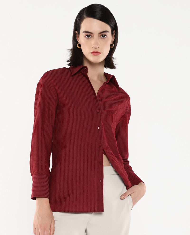 Rareism Women Cinthia Brown Plain Shirt