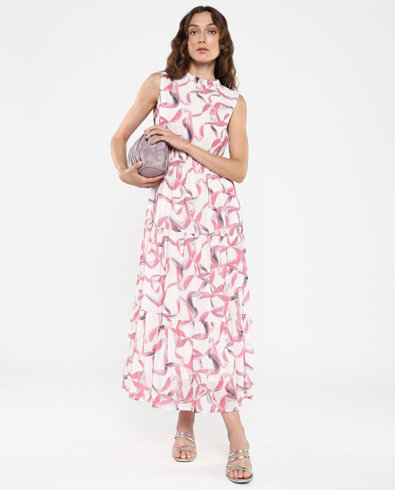 Rareism Women Garp White Printed Dress