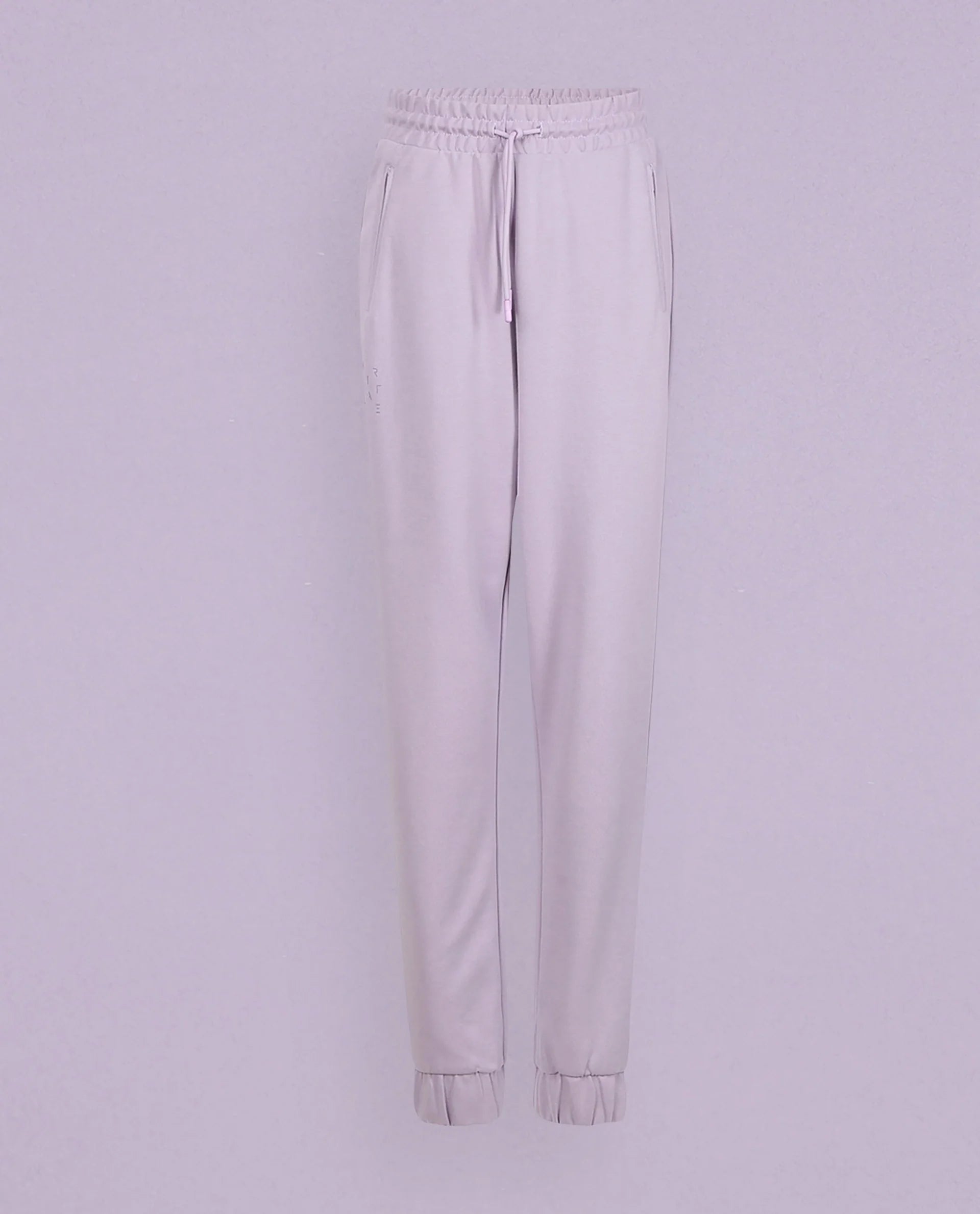 Rareism Women Creta Light Pink Cotton Blend Fabric Relaxed Fit Solid Mid Rise Ankle Length Track Pant