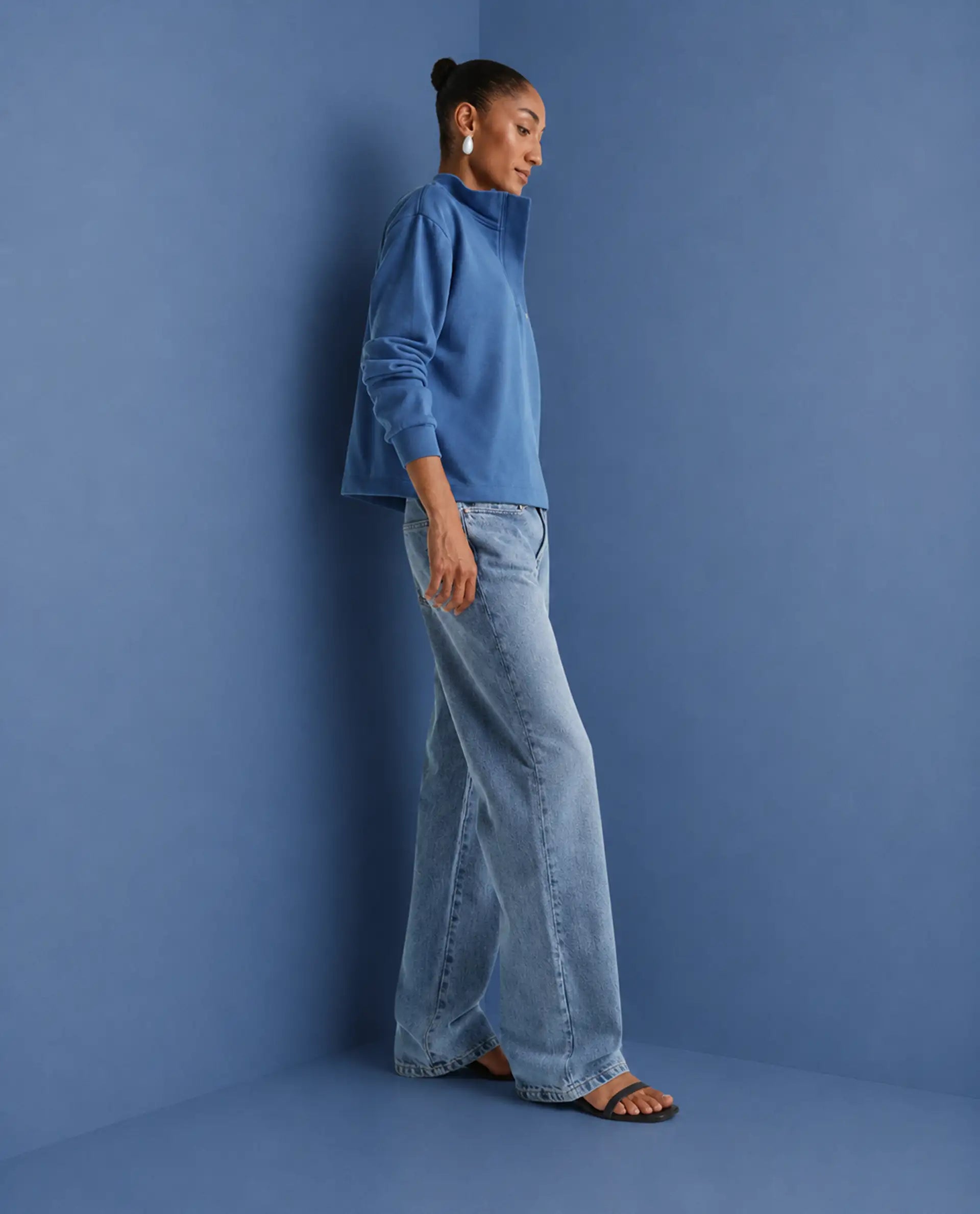 Rareism Women's Regara Light Blue Cotton Regular Fit Plain Jeans