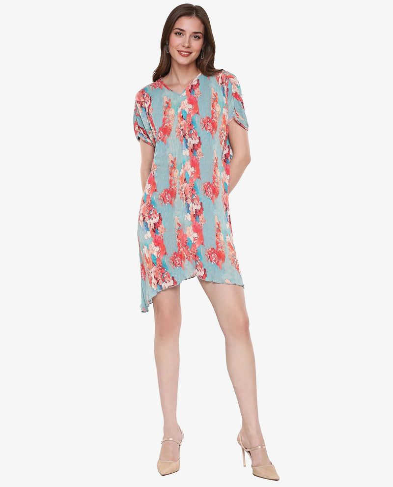 Rareism Womens Dellusion Multi Printed Mini Dress