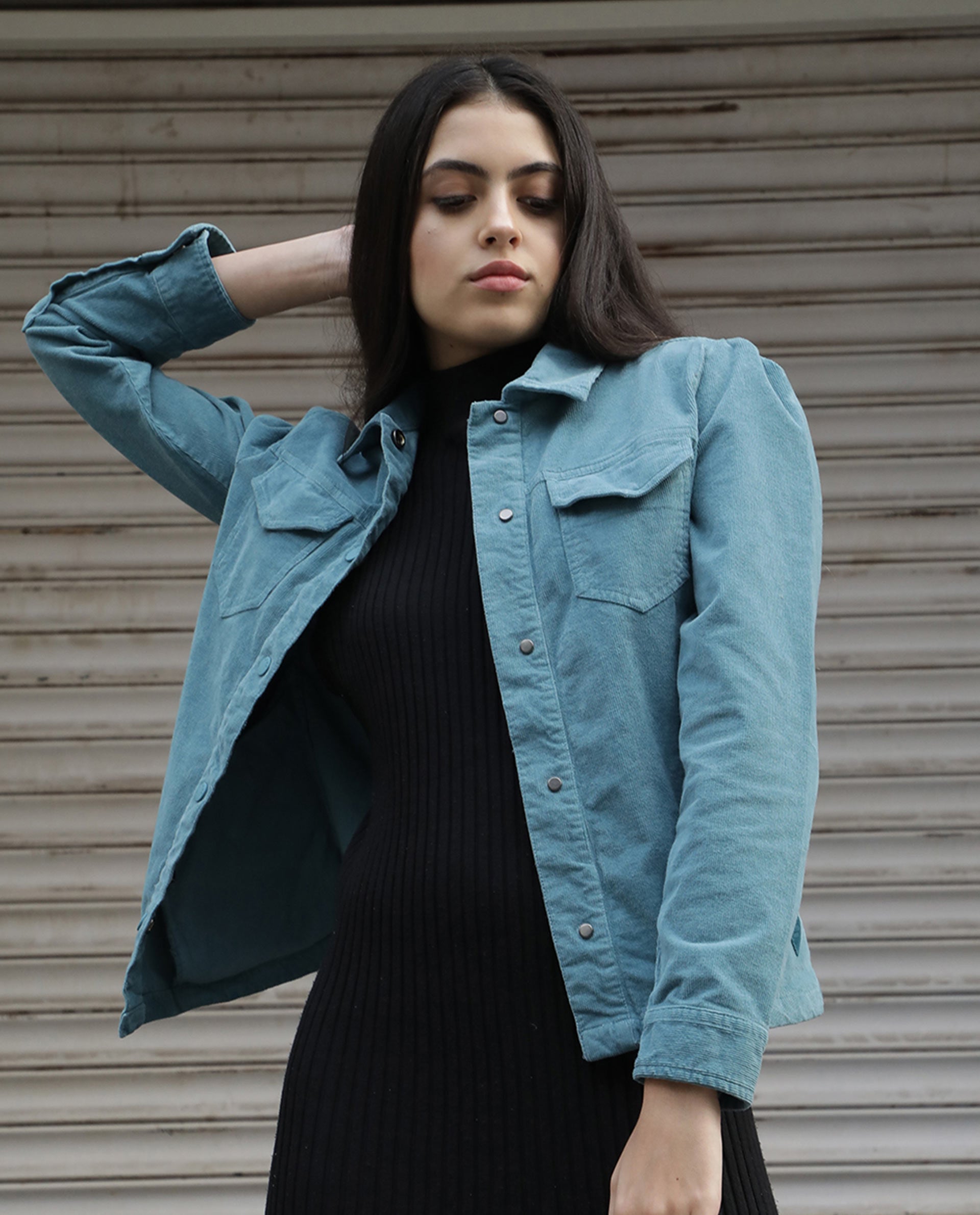 Rareism Women Delux Turq Jacket Full Sleeves Solid