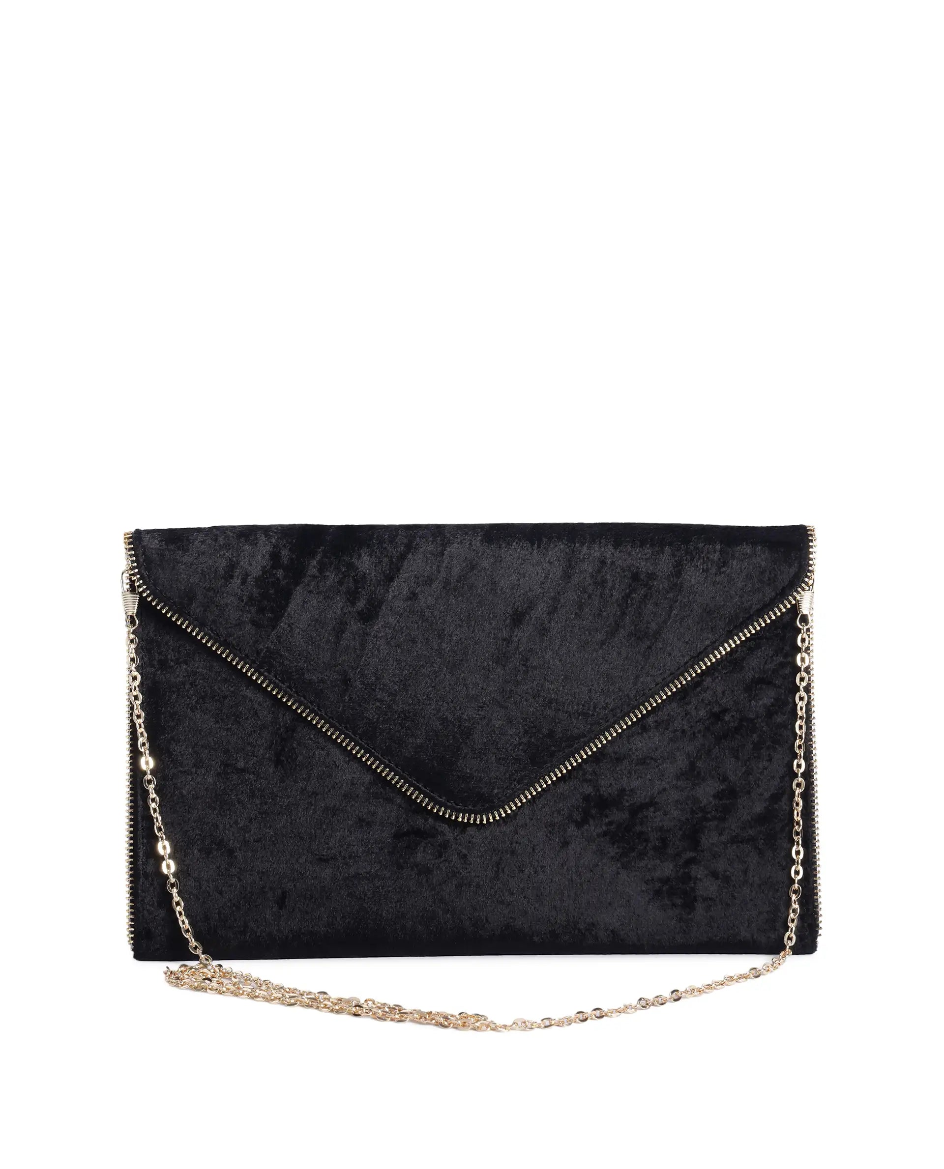 Rareism Women Diva Dark Black Plain Bag