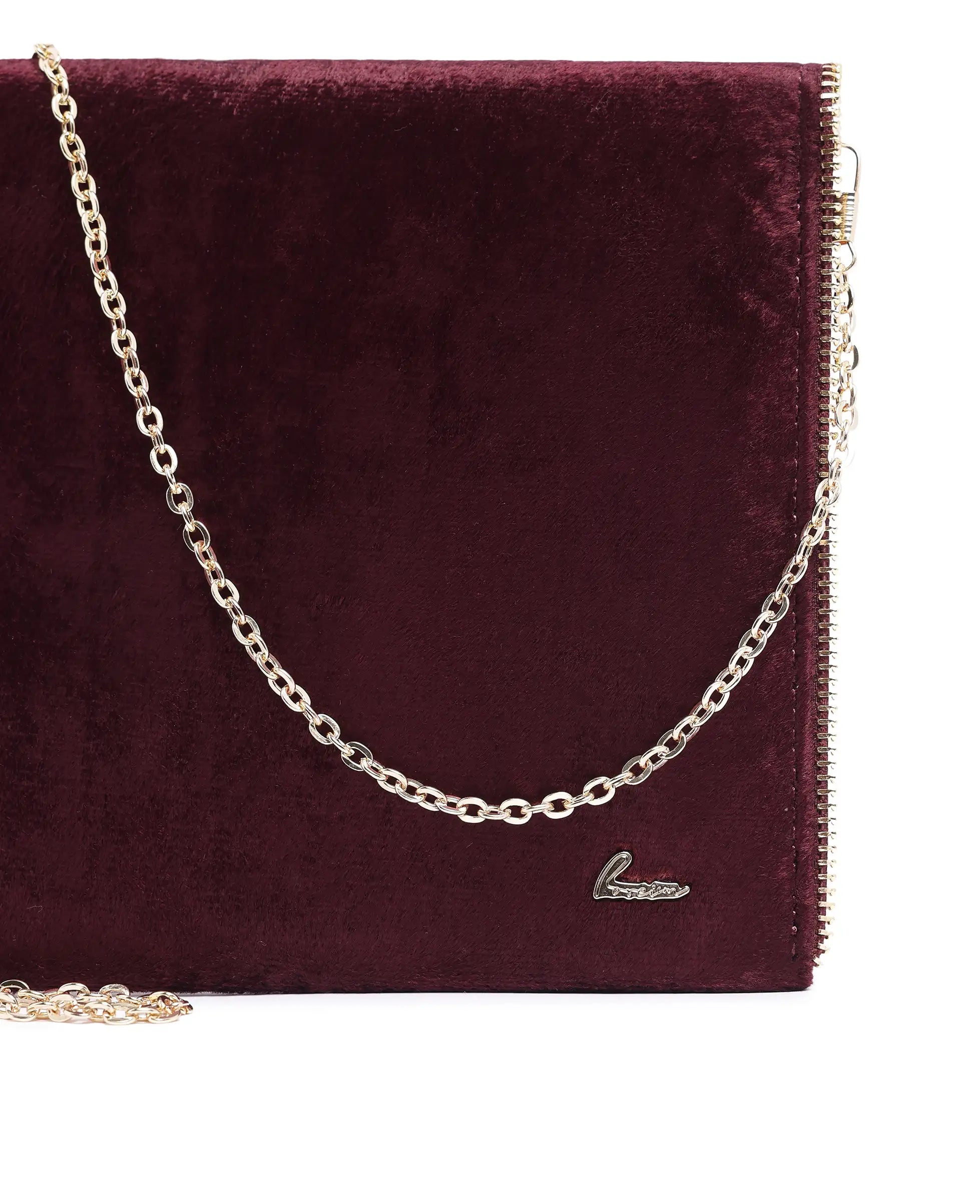 Rareism Women Diva Dark Maroon Plain Bag