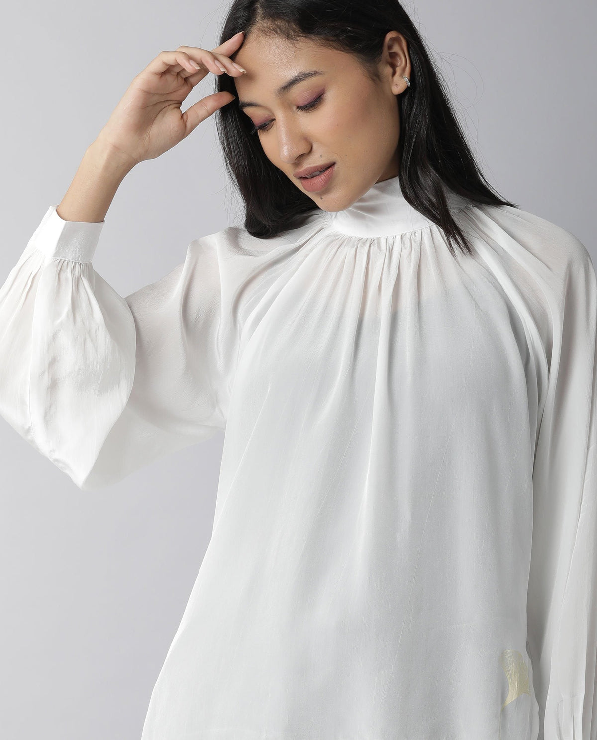 Rareism Women Domino White Top Full Sleeves Solid